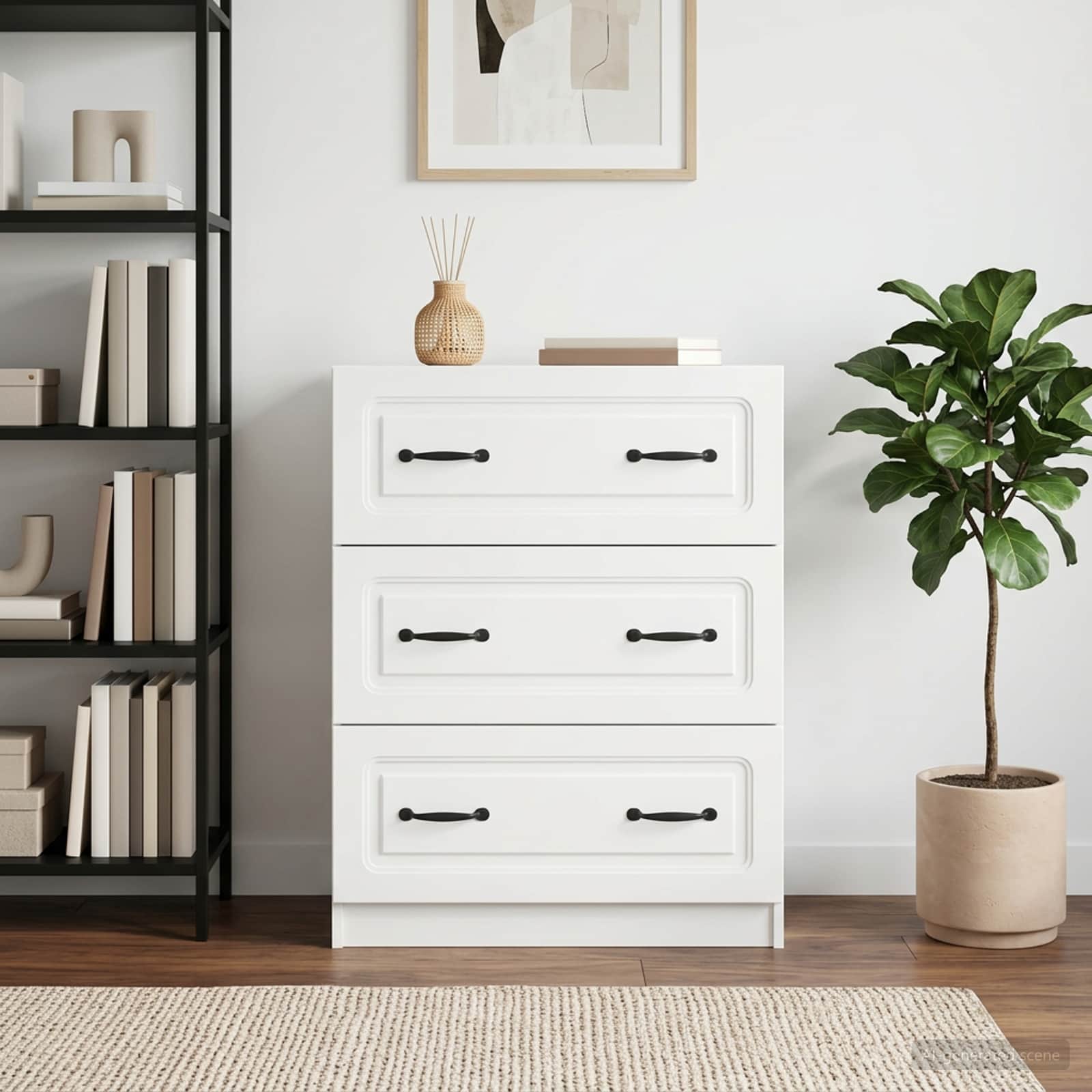 vidaXL Szafka z Szufladami Biały 66 x 34,5 x 87 cm Drewno inżynieryjne