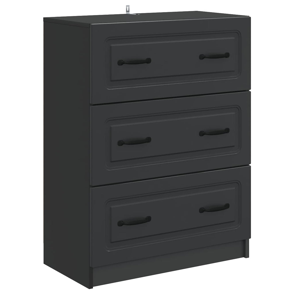 vidaXL Szafka z Szufladami Czarny 66 x 34,5 x 87 cm
