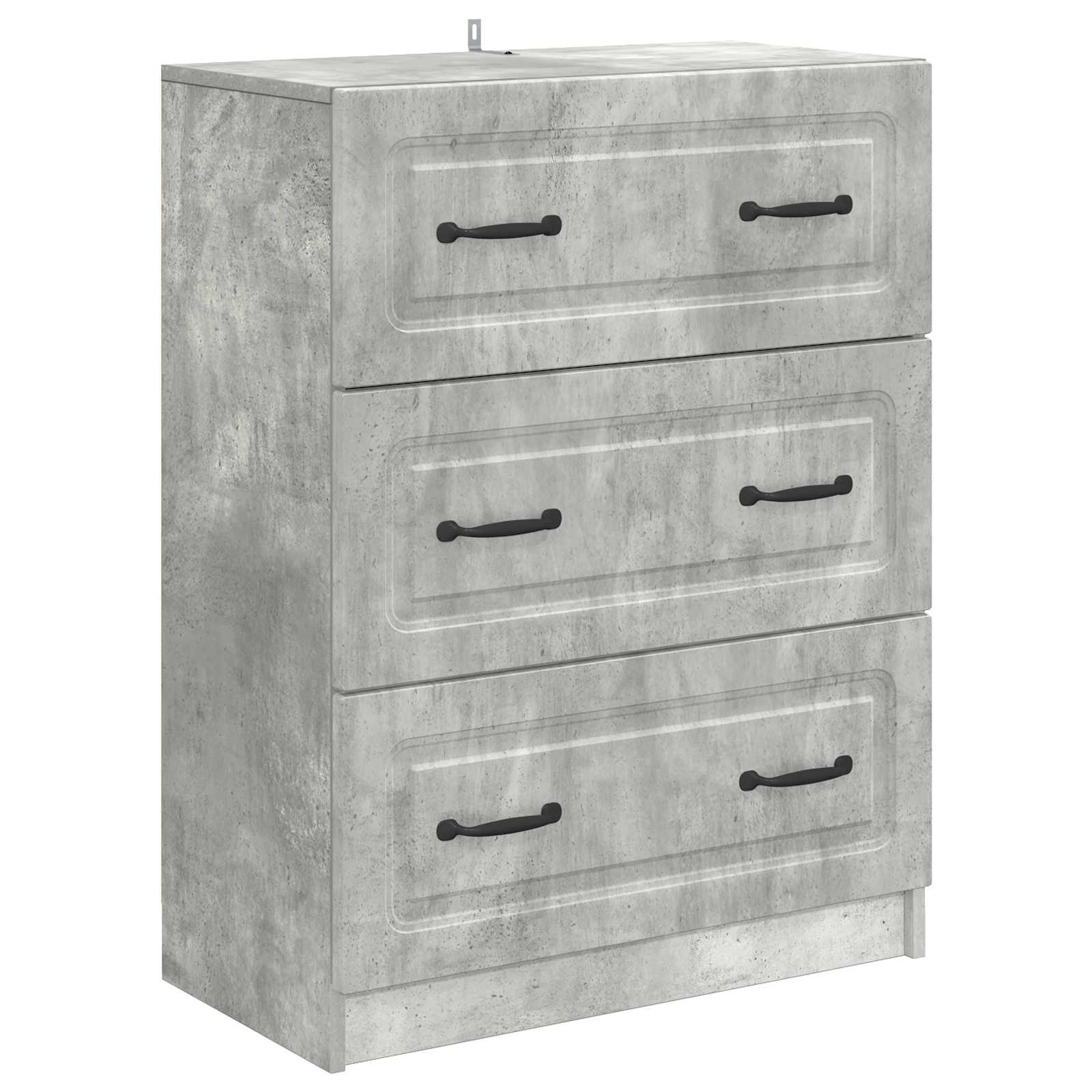 vidaXL Szafka z Szufladami Betonowy szary 66 x 34,5 x 87 cm
