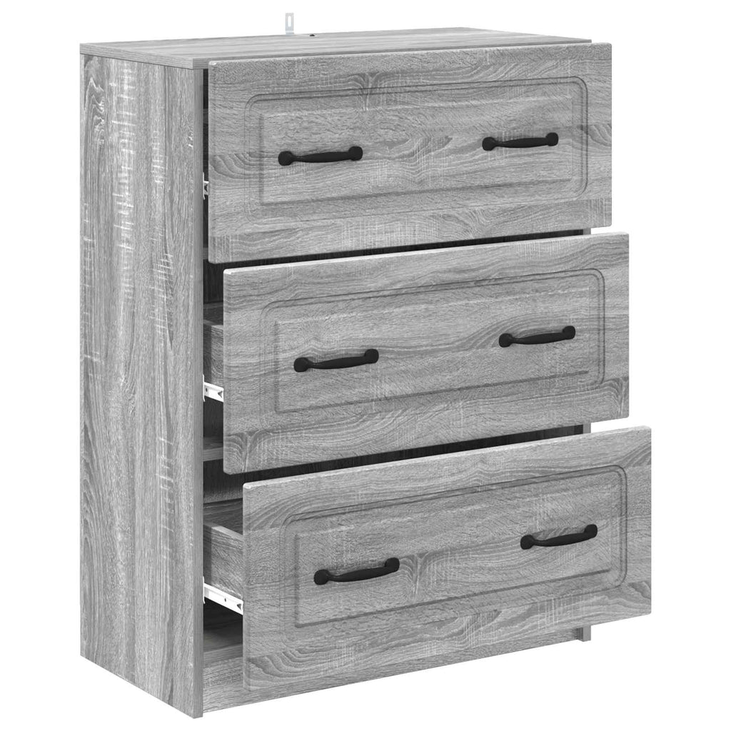 vidaXL Szafka z Szufladami Szary Sonoma 66 x 34,5 x 87 cm