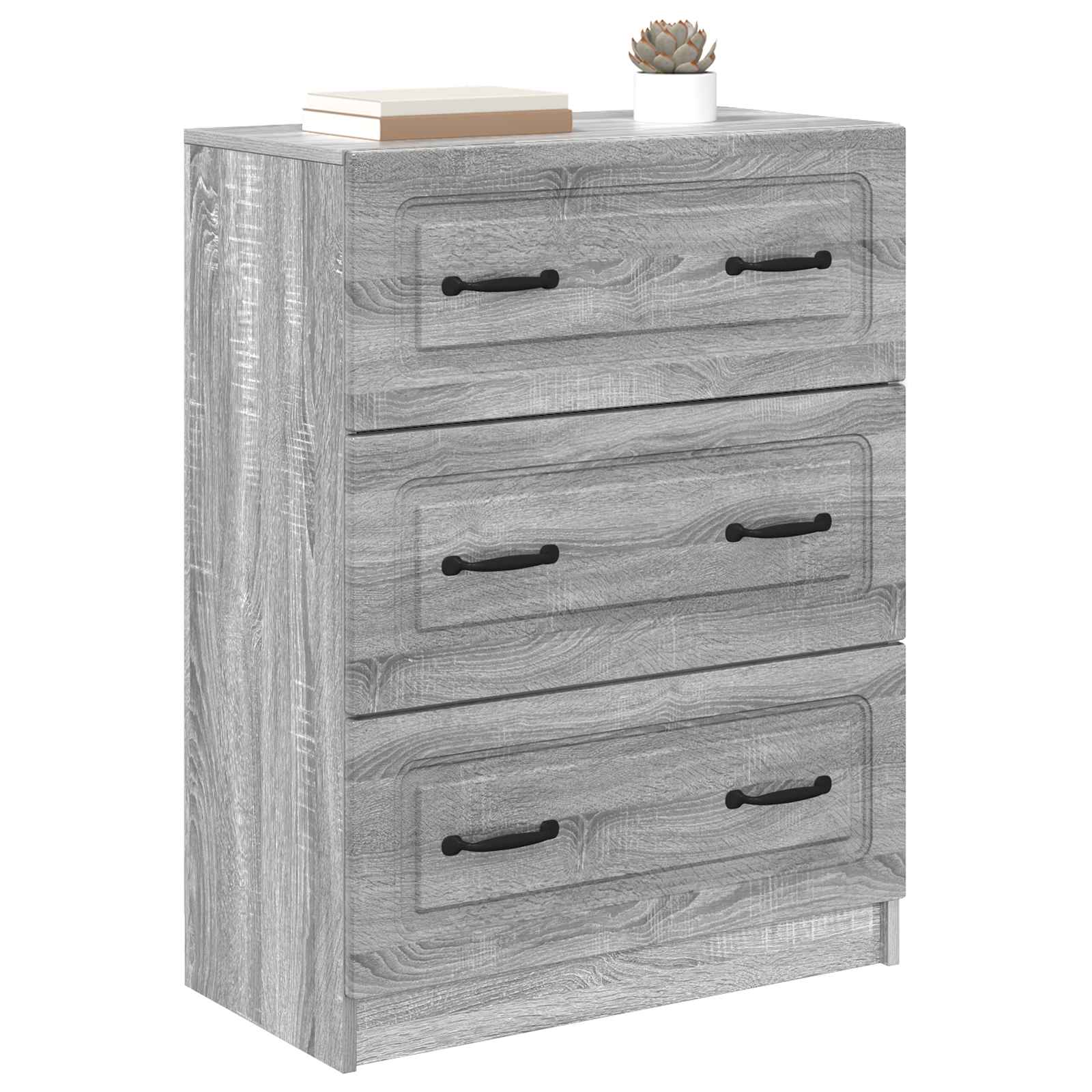 vidaXL Szafka z Szufladami Szary Sonoma 66 x 34,5 x 87 cm