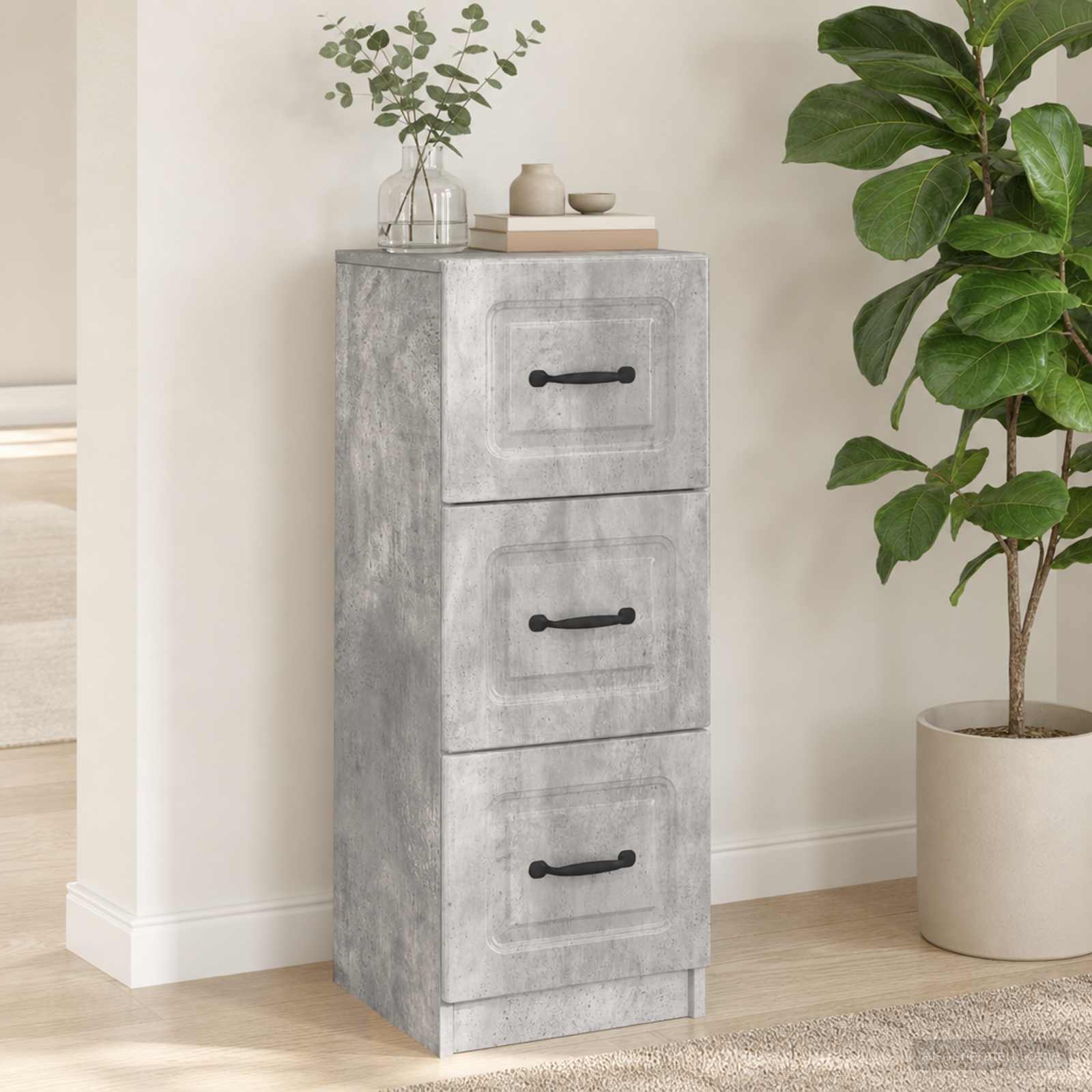 vidaXL Szafka z Szufladami Betonowy szary 33 x 34,5 x 87 cm