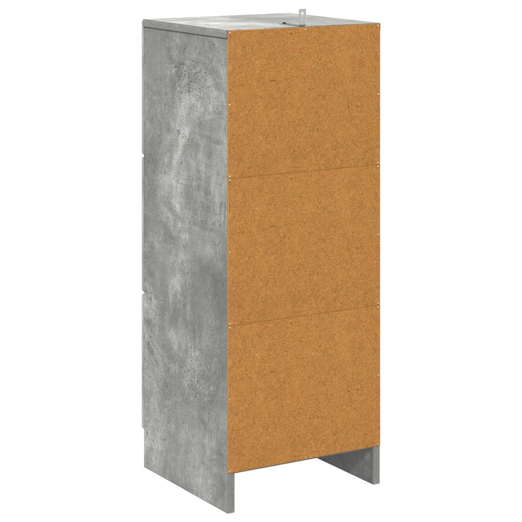 vidaXL Szafka z Szufladami Betonowy szary 33 x 34,5 x 87 cm