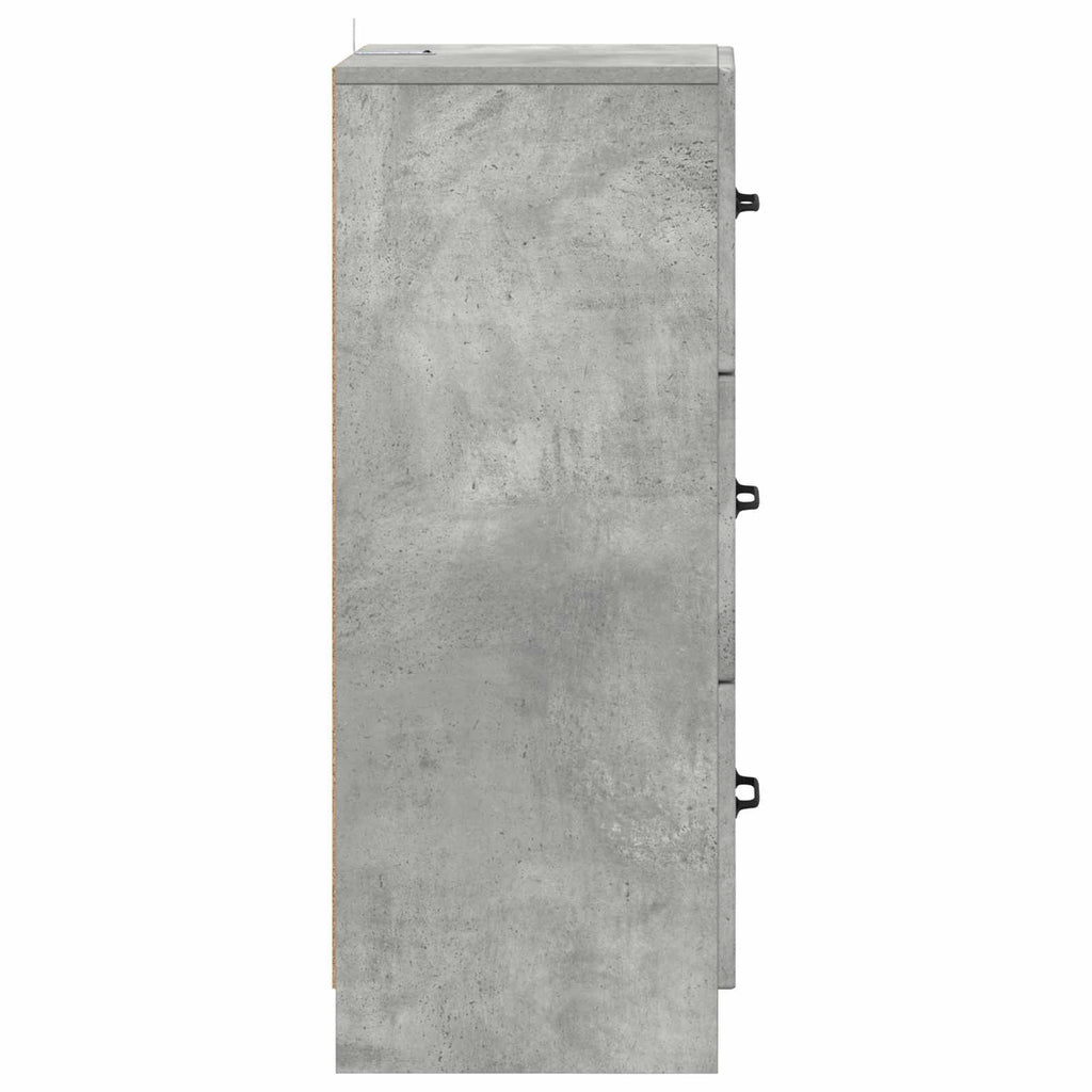 vidaXL Szafka z Szufladami Betonowy szary 33 x 34,5 x 87 cm