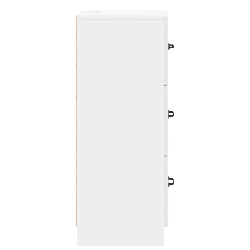 vidaXL Szafka z Szufladami Biały wysoki połysk 33 x 34,5 x 87 cm
