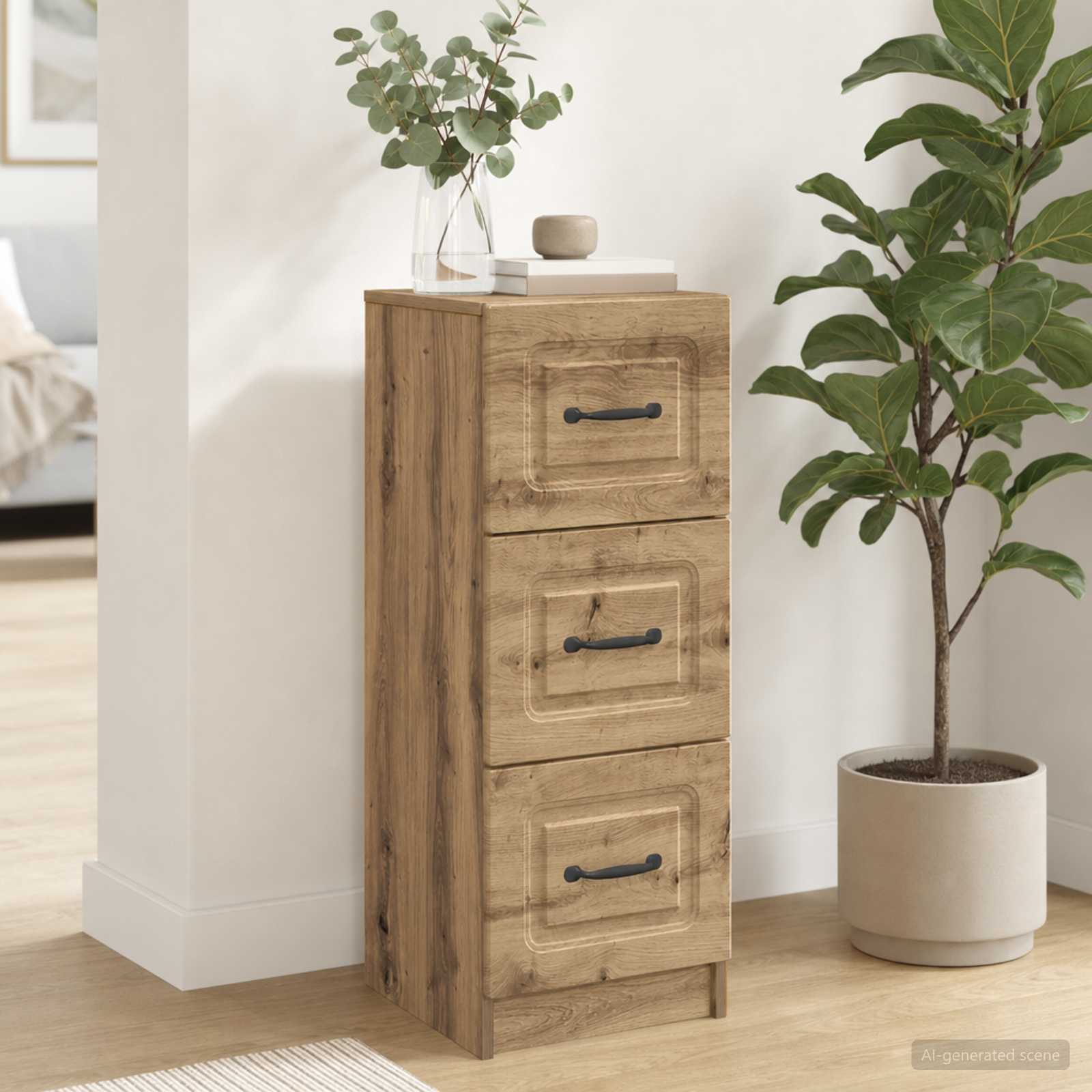 vidaXL Szafka z Szufladami 33 x 34,5 x 87 cm Drewno inżynieryjne