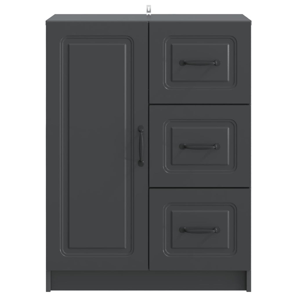vidaXL Bufet z szufladą Czarny 66 x 34,5 x 87 cm Drewno inżynieryjne