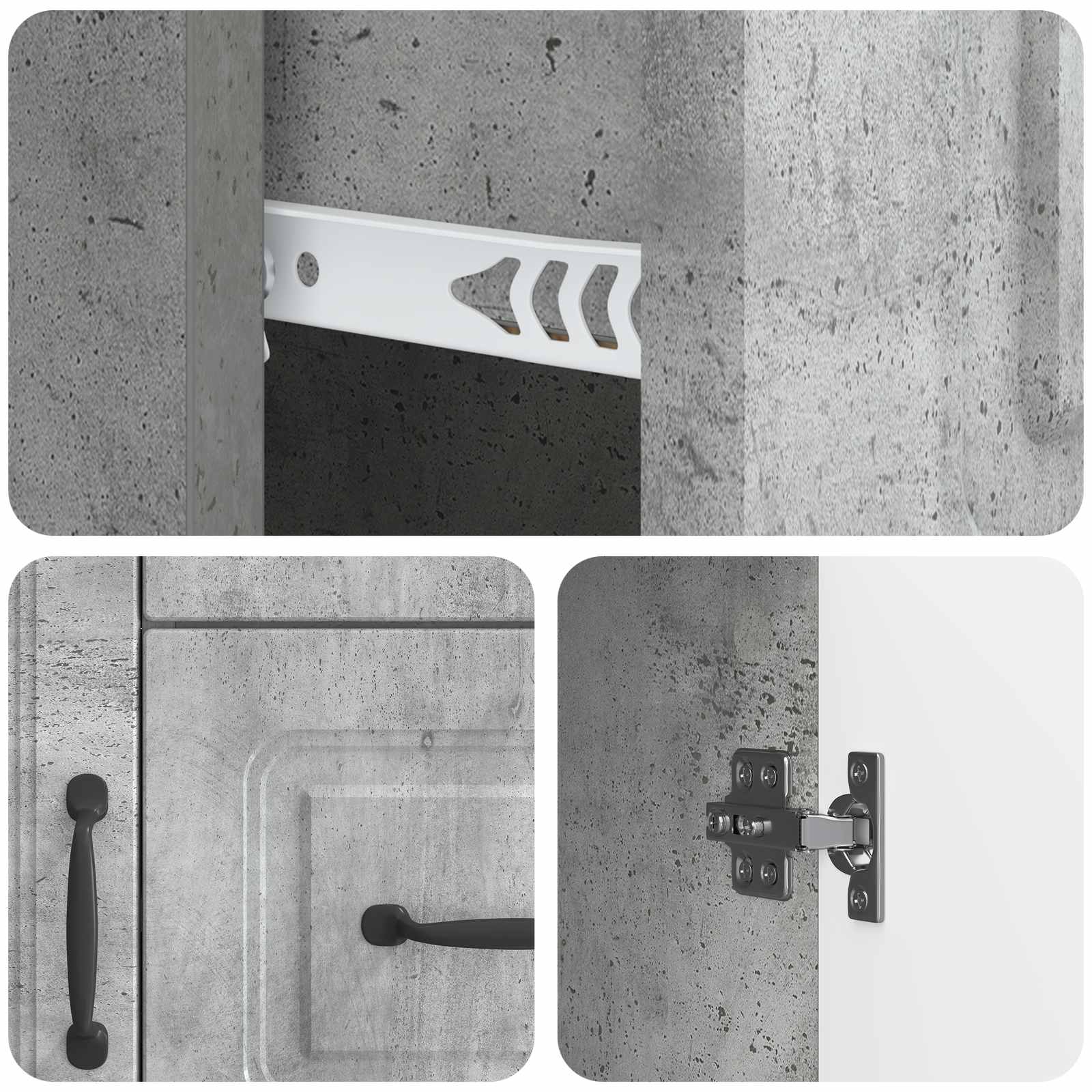 vidaXL Bufet Betonowy szary 66 x 34,5 x 87 cm Drewno inżynieryjne