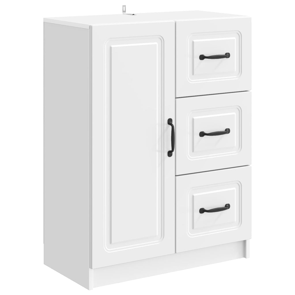 vidaXL Bufet Biały wysoki połysk 66 x 34,5 x 87 cm Drewno inżynieryjne