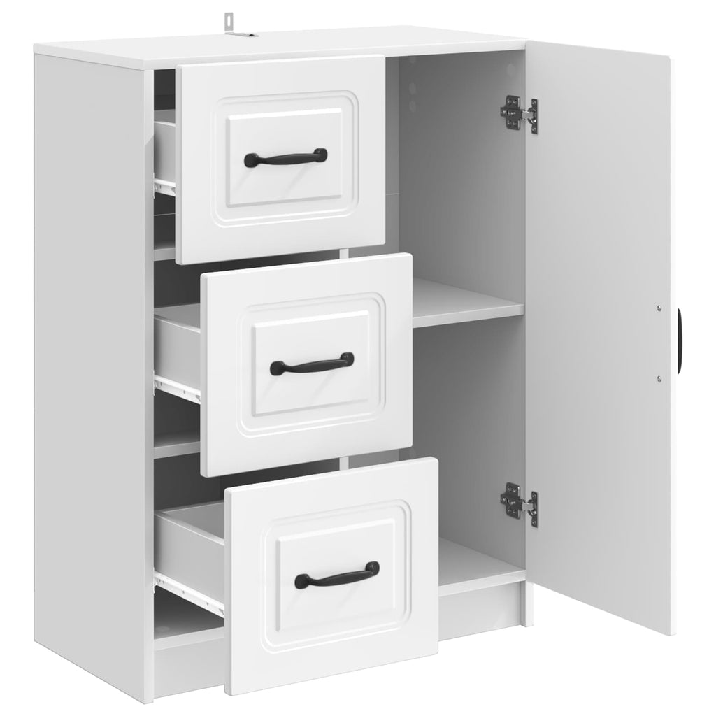 vidaXL Bufet Biały wysoki połysk 66 x 34,5 x 87 cm Drewno inżynieryjne
