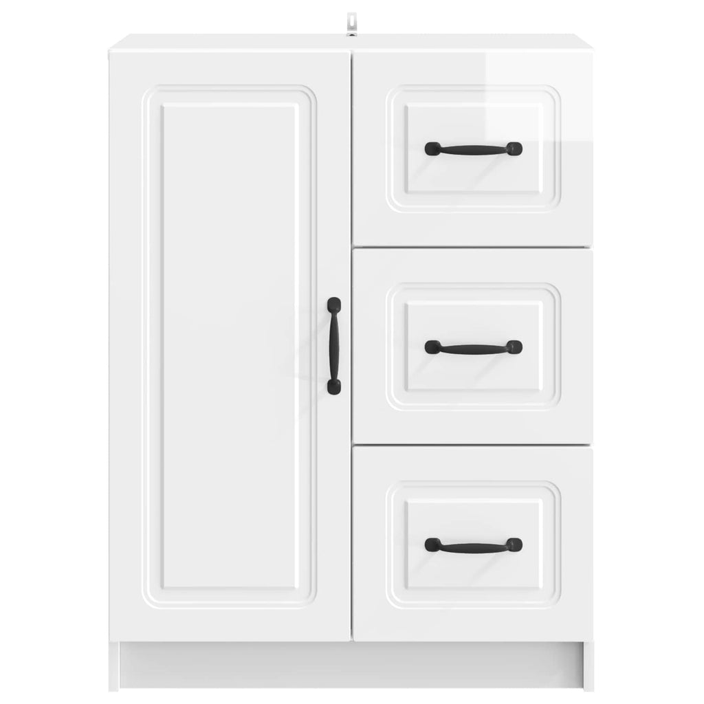 vidaXL Bufet Biały wysoki połysk 66 x 34,5 x 87 cm Drewno inżynieryjne
