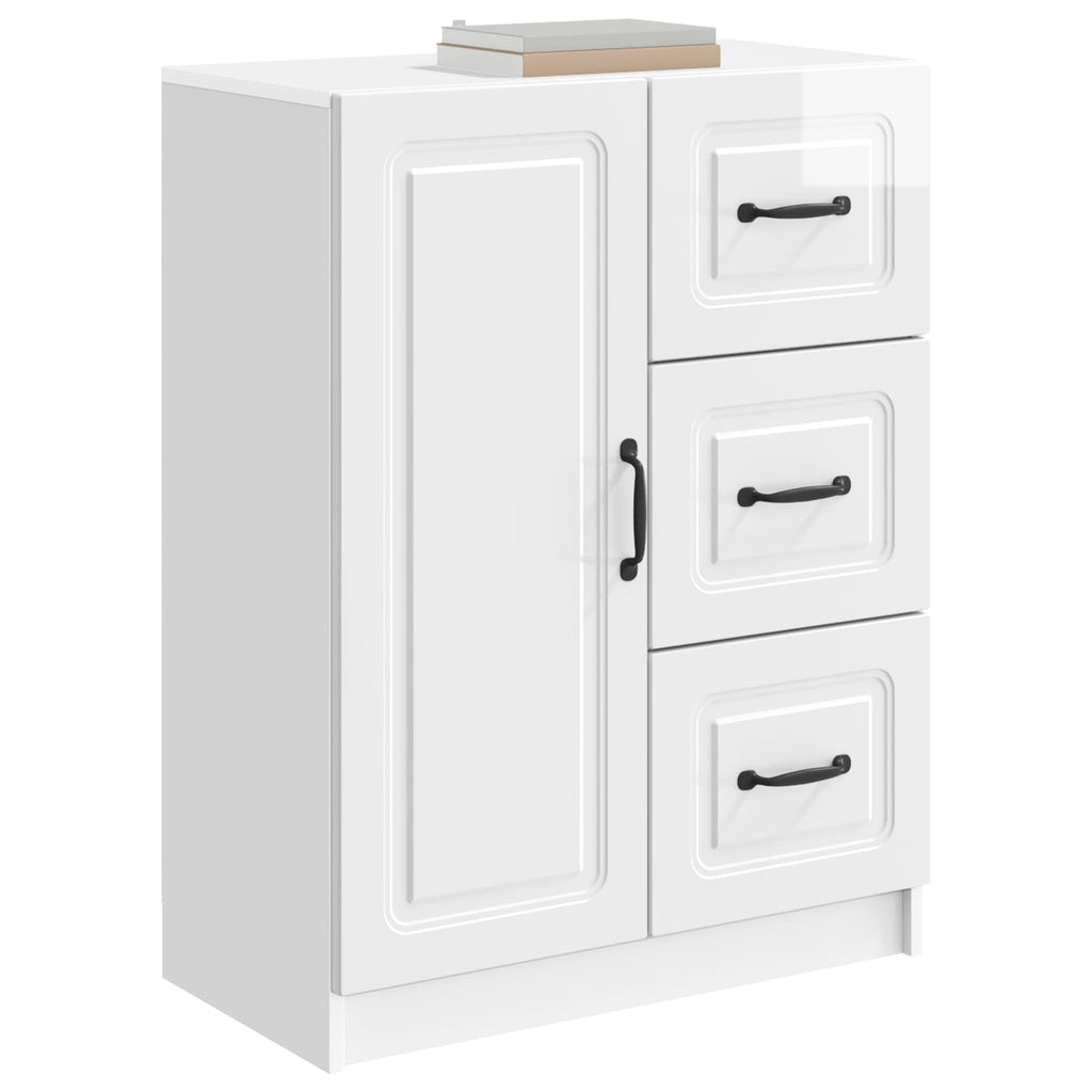vidaXL Bufet Biały wysoki połysk 66 x 34,5 x 87 cm Drewno inżynieryjne