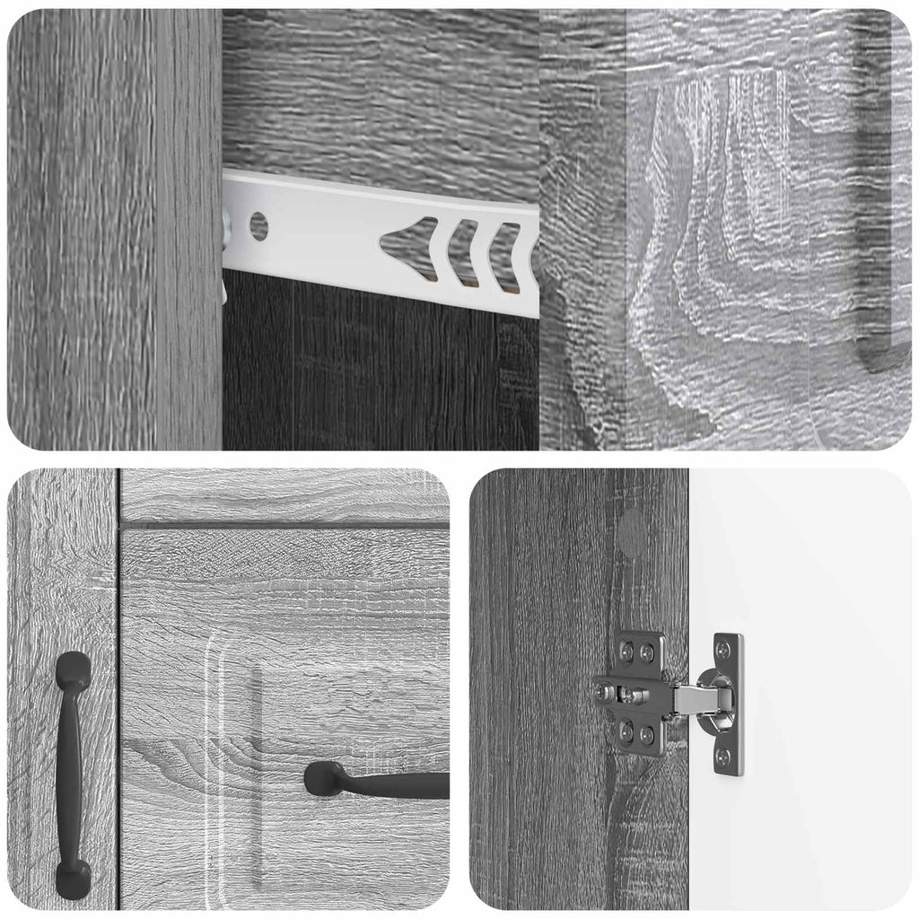 vidaXL Bufet Szary Sonoma 66 x 34,5 x 87 cm Drewno inżynieryjne