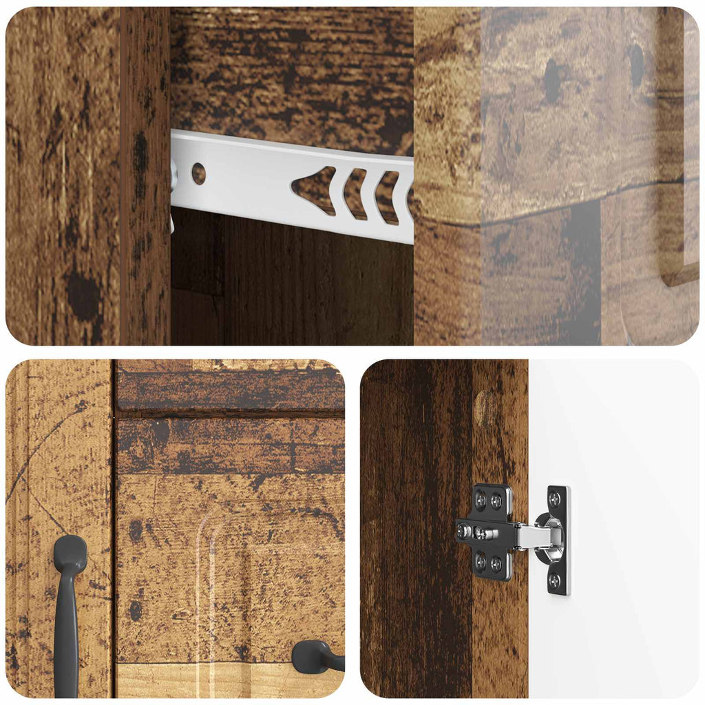 vidaXL Bufet Stare drewno 66 x 34,5 x 87 cm Drewno inżynieryjne