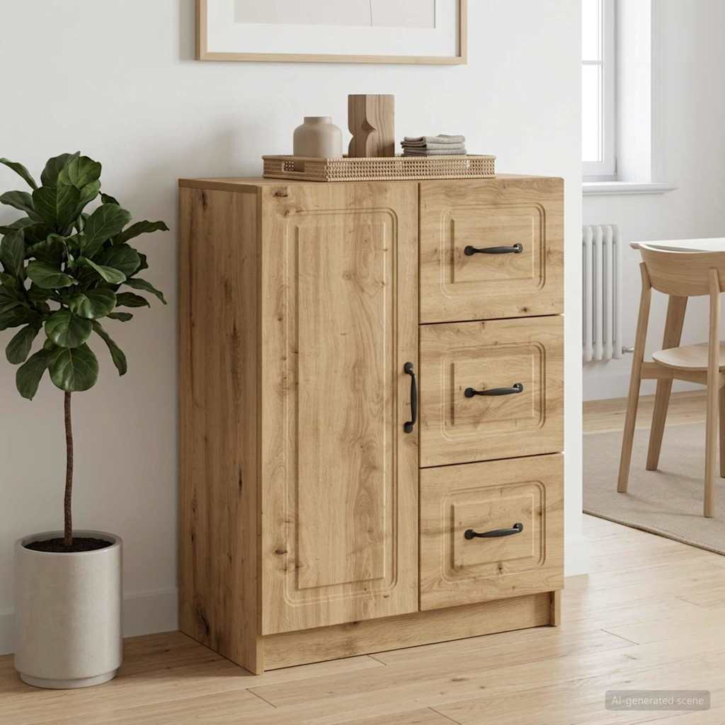 vidaXL Bufet Dąb artisan 66 x 34,5 x 87 cm Drewno inżynieryjne