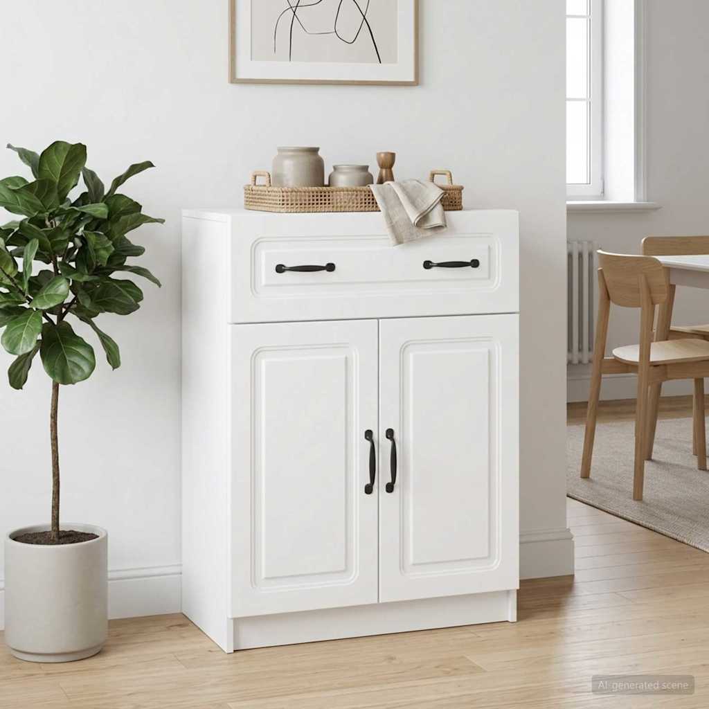 vidaXL Bufet Biały 66 x 34,5 x 87 cm Drewno inżynieryjne
