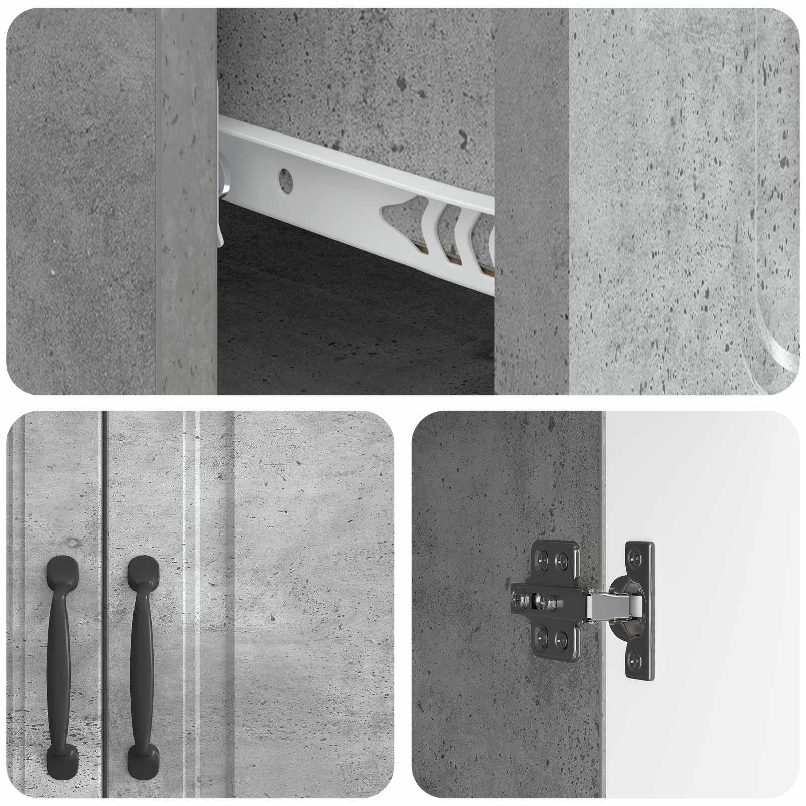 vidaXL Bufet Betonowy szary 66 x 34,5 x 87 cm Drewno inżynieryjne