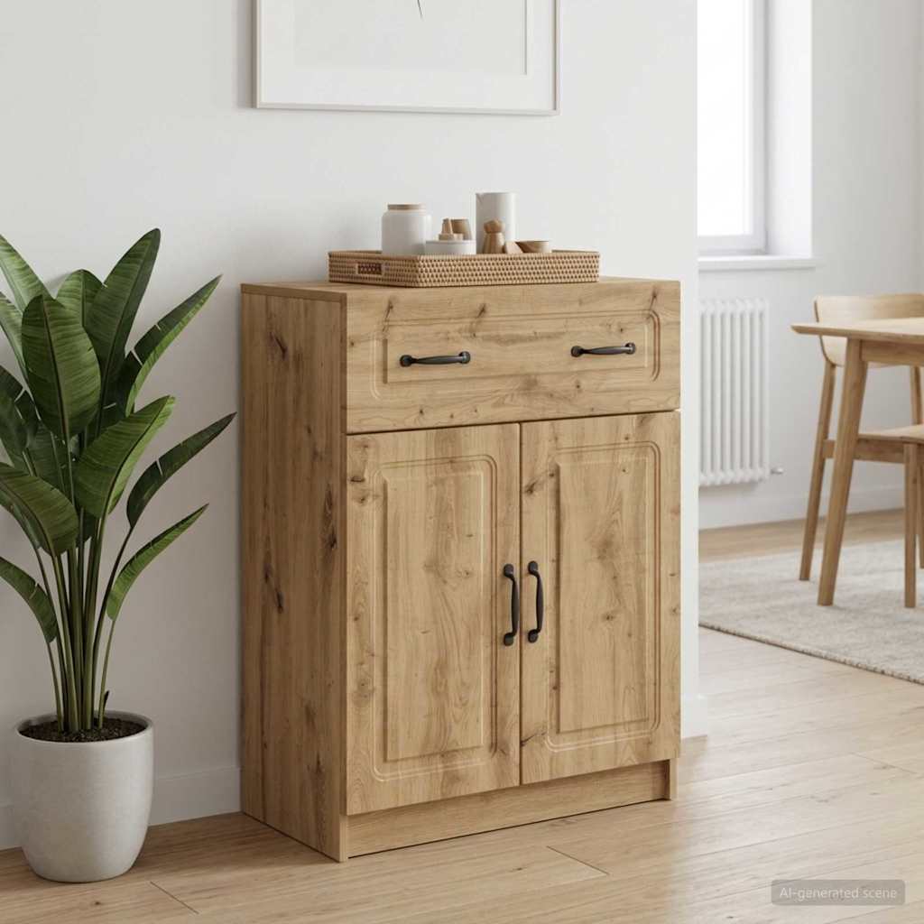 vidaXL Bufet Dąb artisan 66 x 34,5 x 87 cm Drewno inżynieryjne