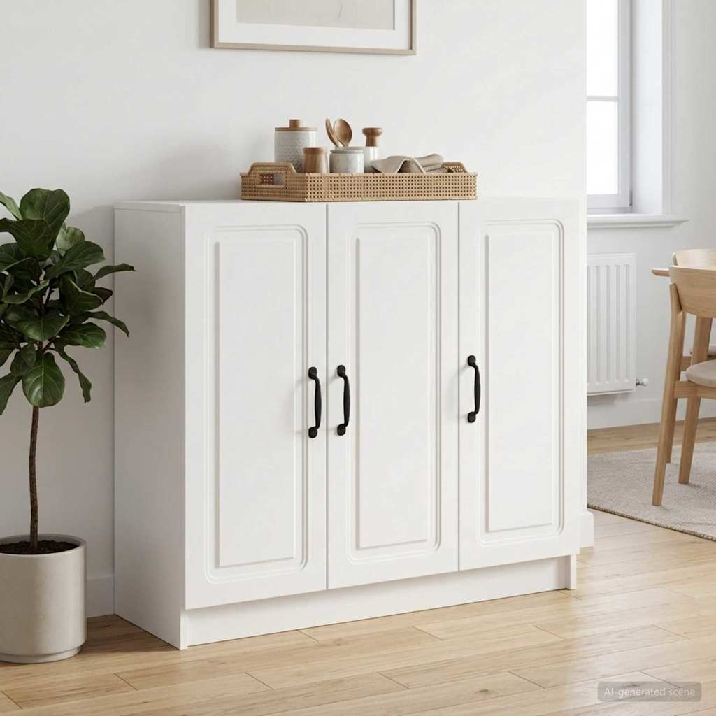 vidaXL Bufet Biały 89 x 34,5 x 77 cm Drewno inżynieryjne