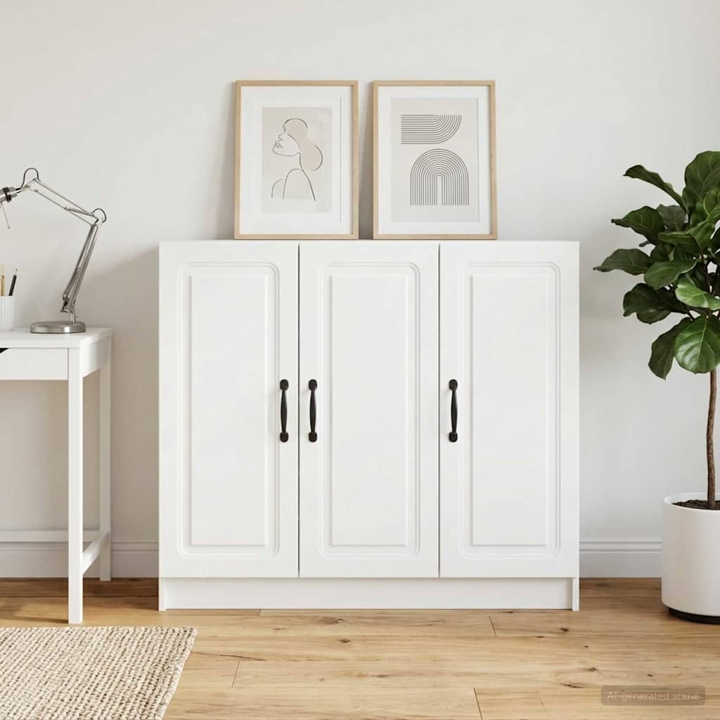 vidaXL Bufet Biały 89 x 34,5 x 77 cm Drewno inżynieryjne