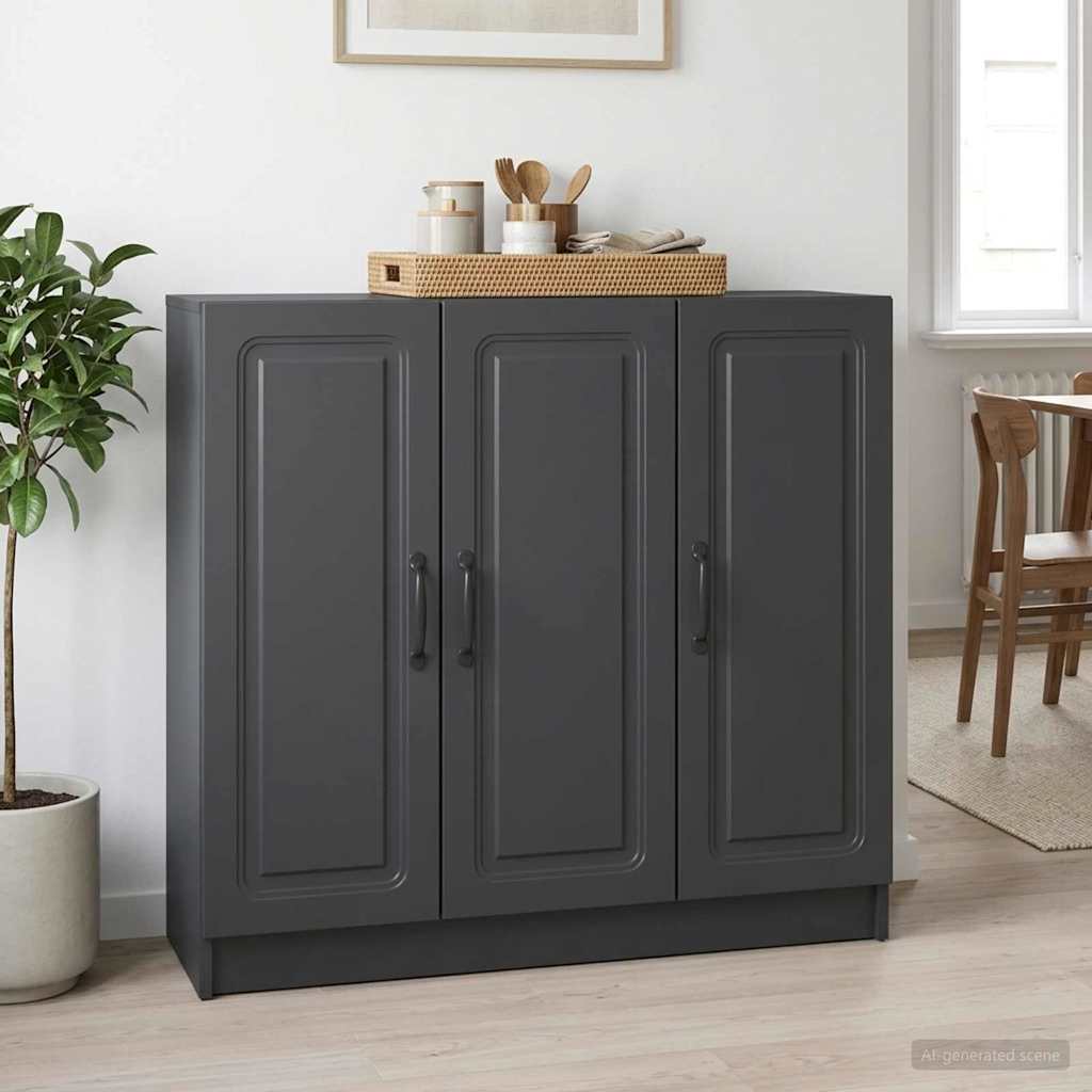 vidaXL Bufet Czarny 89 x 34,5 x 77 cm Drewno inżynieryjne