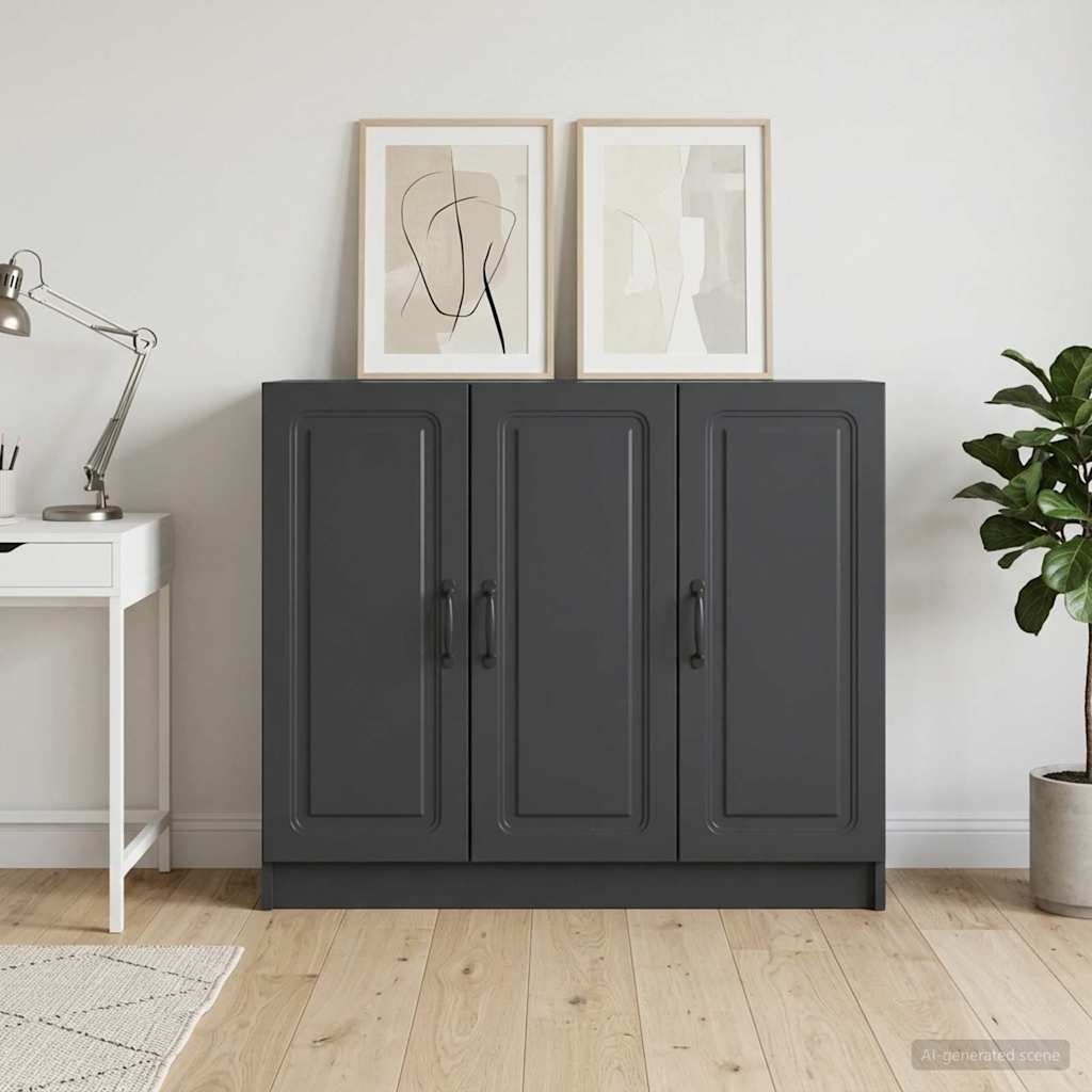 vidaXL Bufet Czarny 89 x 34,5 x 77 cm Drewno inżynieryjne