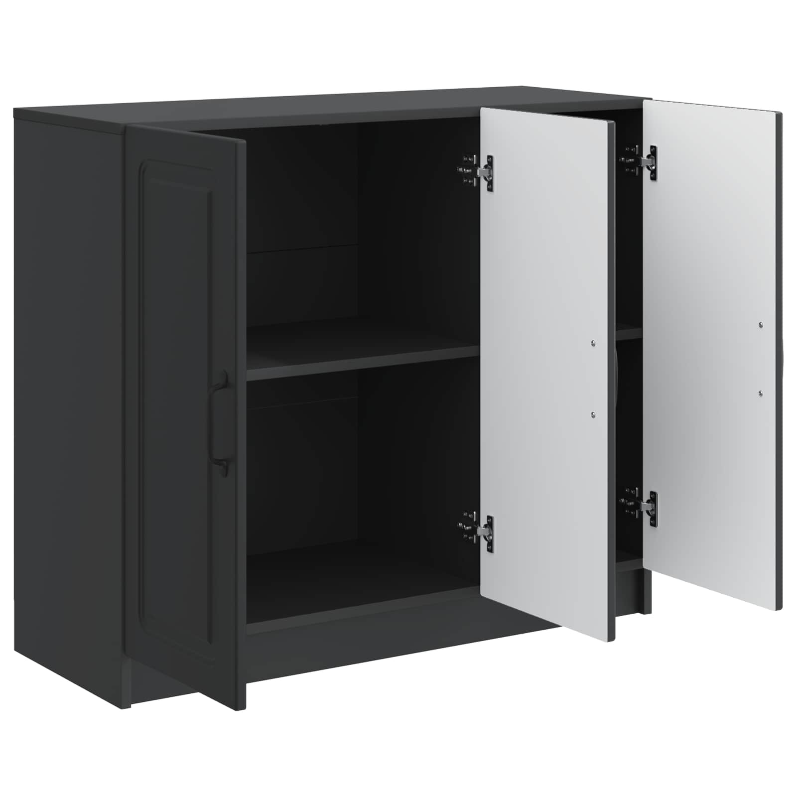 vidaXL Bufet Czarny 89 x 34,5 x 77 cm Drewno inżynieryjne