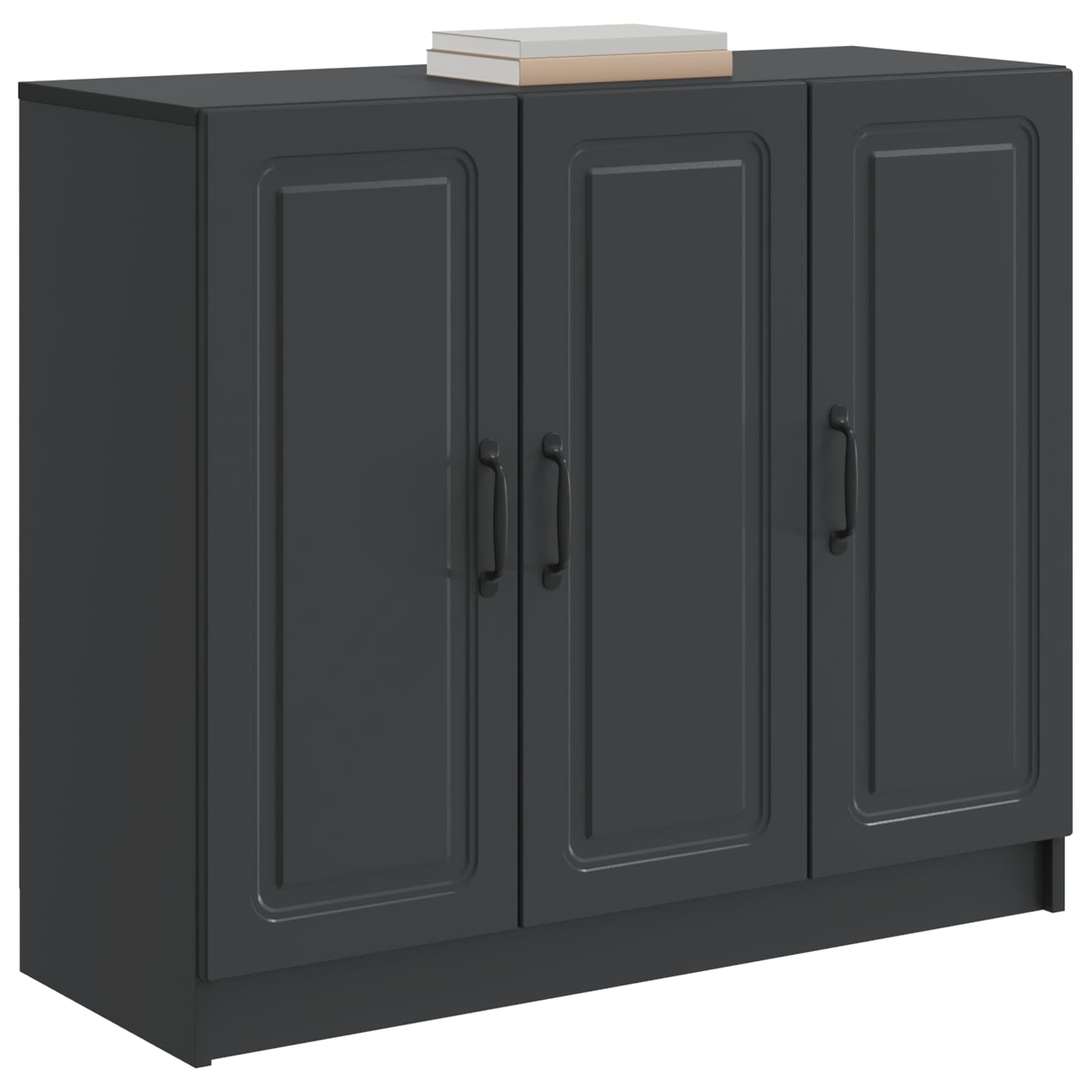vidaXL Bufet Czarny 89 x 34,5 x 77 cm Drewno inżynieryjne