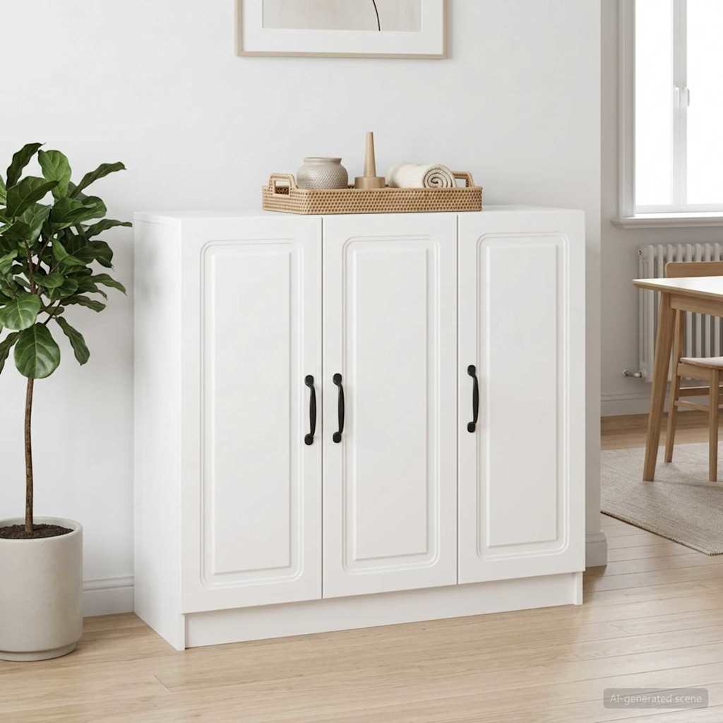 vidaXL Bufet Biały wysoki połysk 89 x 34,5 x 77 cm Drewno inżynieryjne