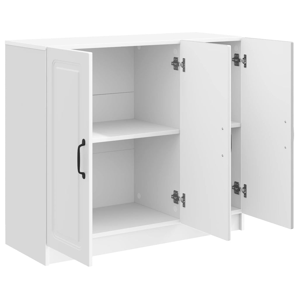 vidaXL Bufet Biały wysoki połysk 89 x 34,5 x 77 cm Drewno inżynieryjne