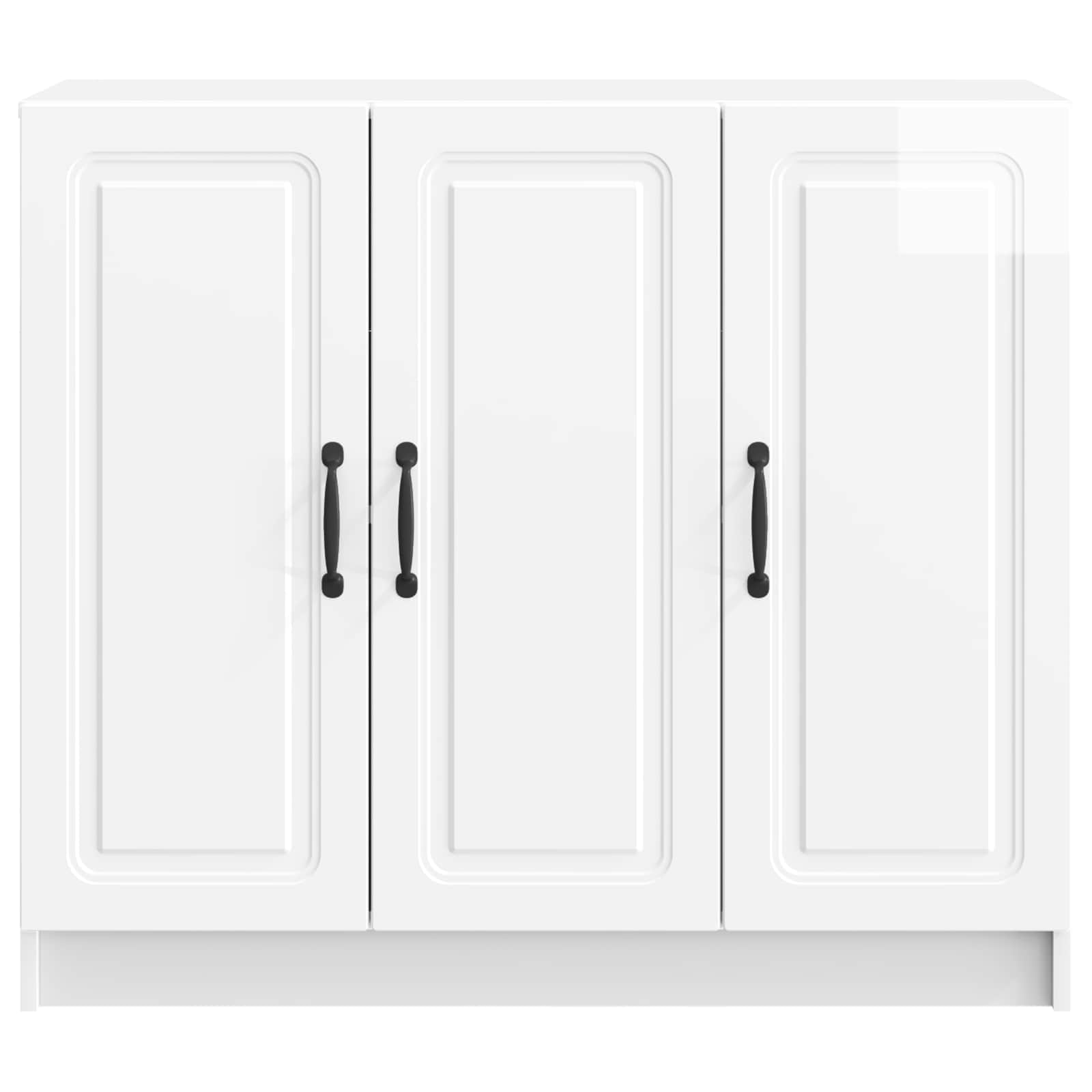 vidaXL Bufet Biały wysoki połysk 89 x 34,5 x 77 cm Drewno inżynieryjne