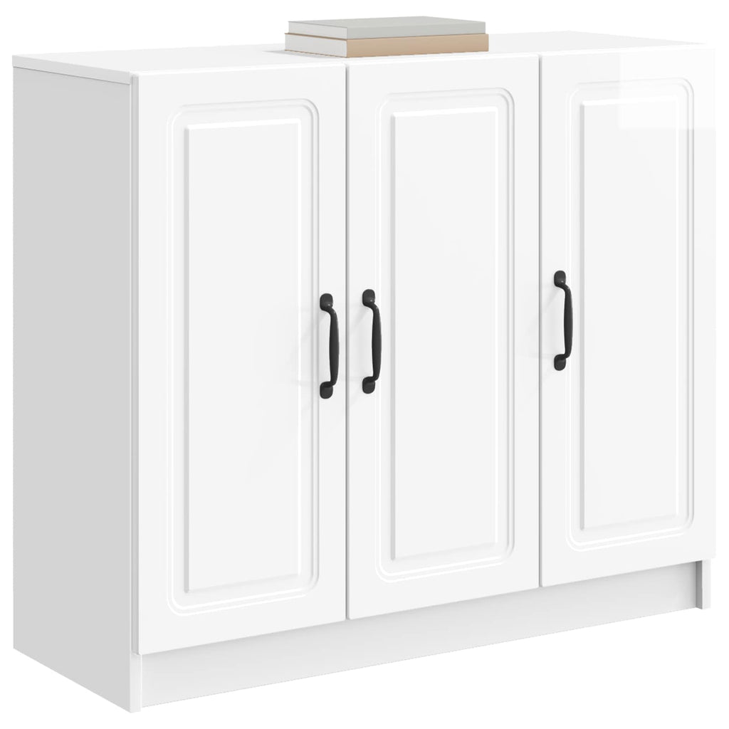 vidaXL Bufet Biały wysoki połysk 89 x 34,5 x 77 cm Drewno inżynieryjne