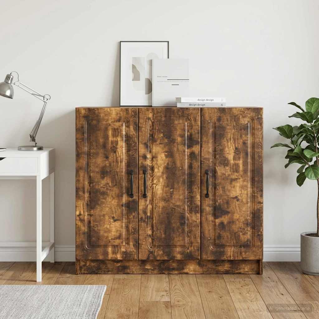 vidaXL Bufet Dąb wędzony 89 x 34,5 x 77 cm Drewno inżynieryjne