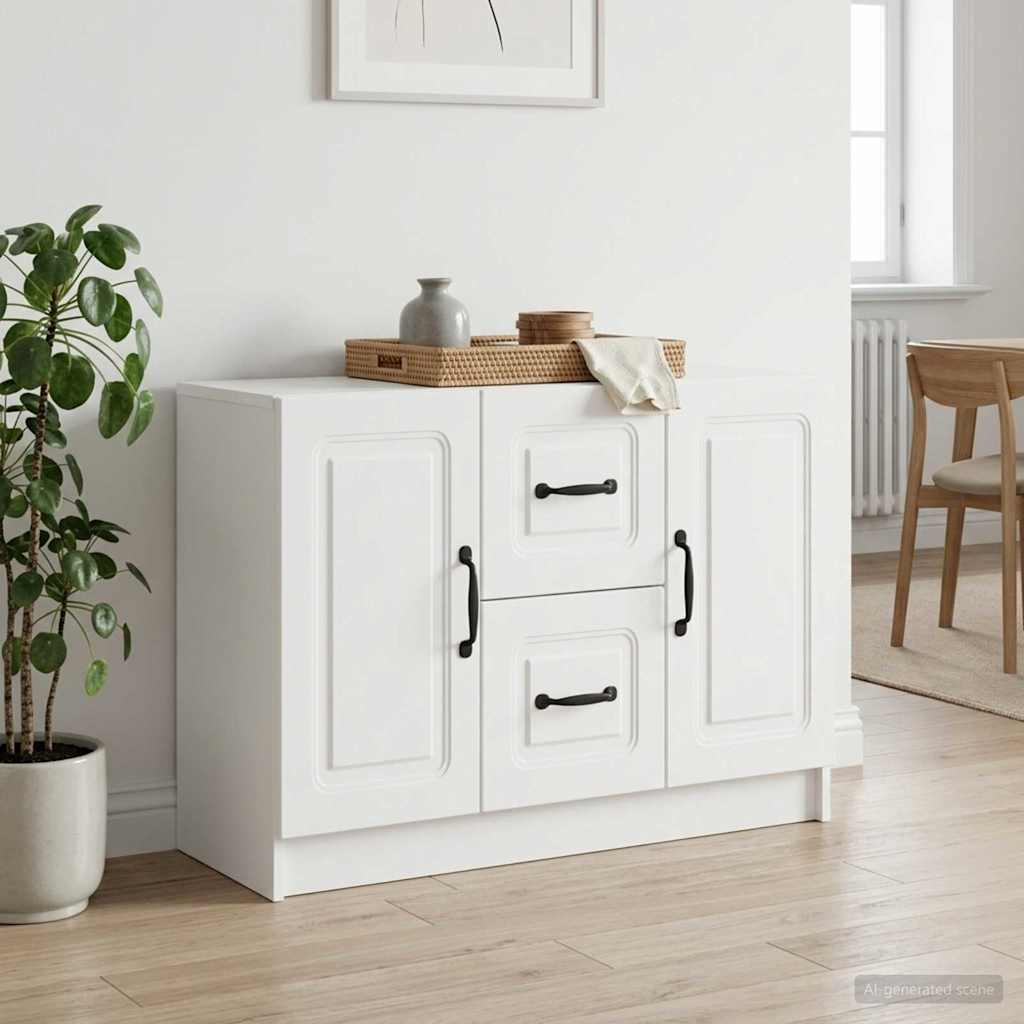 vidaXL Bufet Biały 89 x 34,5 x 57 cm Drewno inżynieryjne
