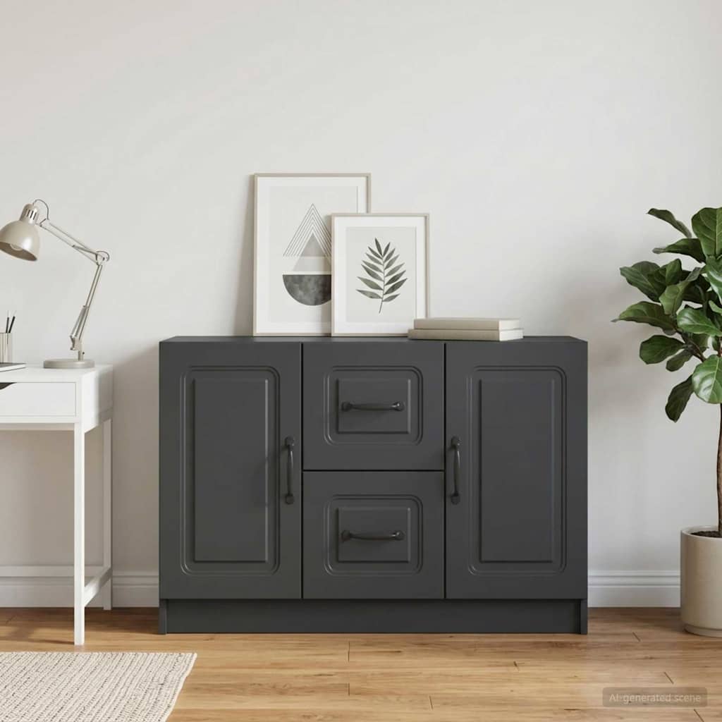 vidaXL Bufet z szufladą Czarny 89 x 34,5 x 57 cm Drewno inżynieryjne