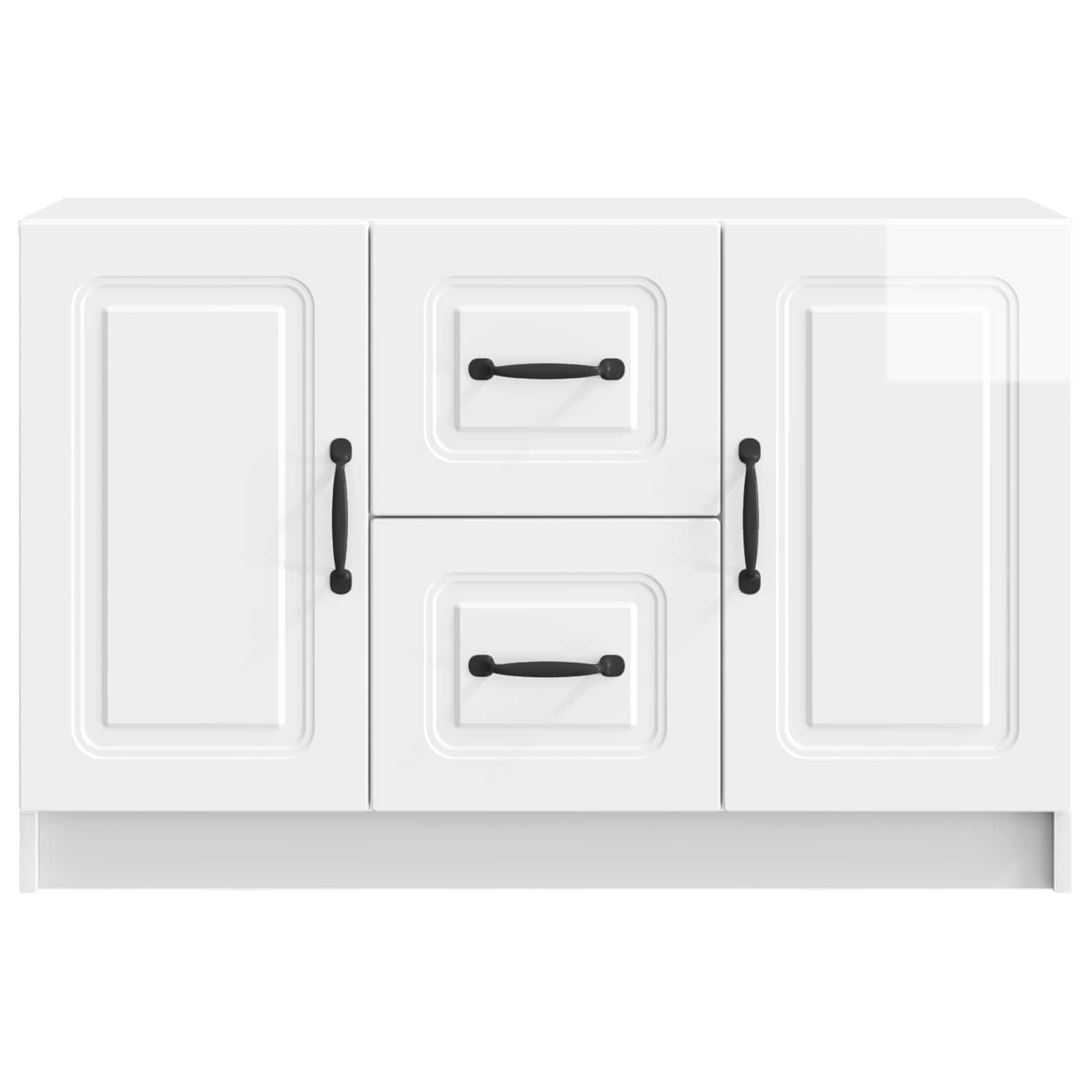 vidaXL Bufet Biały wysoki połysk 89 x 34,5 x 57 cm Drewno inżynieryjne