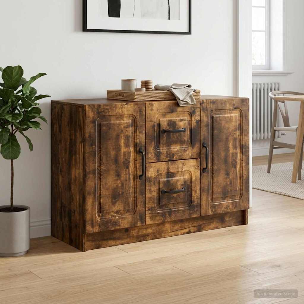 vidaXL Bufet Dąb wędzony 89 x 34,5 x 57 cm Drewno inżynieryjne
