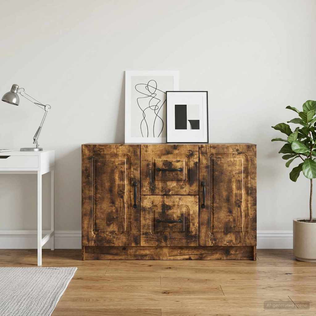 vidaXL Bufet Dąb wędzony 89 x 34,5 x 57 cm Drewno inżynieryjne