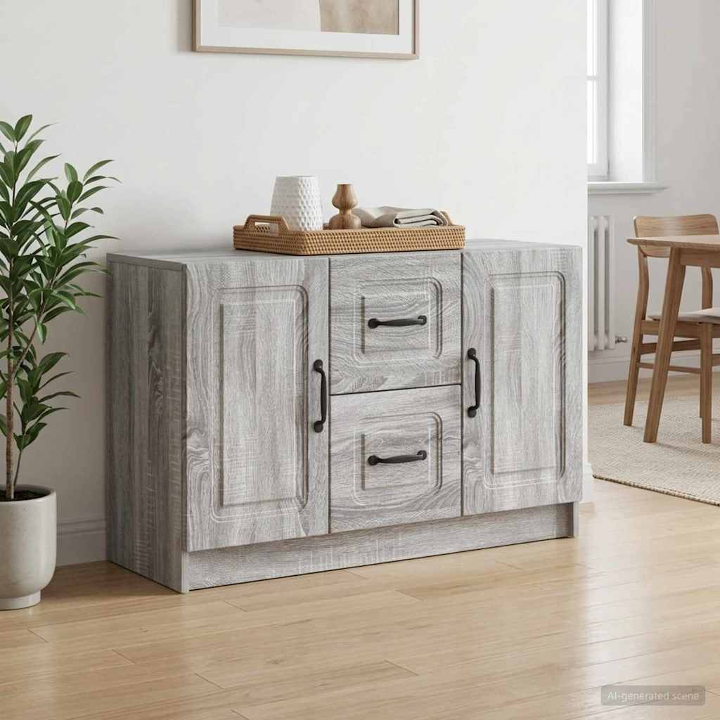 vidaXL Bufet Szary Sonoma 89 x 34,5 x 57 cm Drewno inżynieryjne