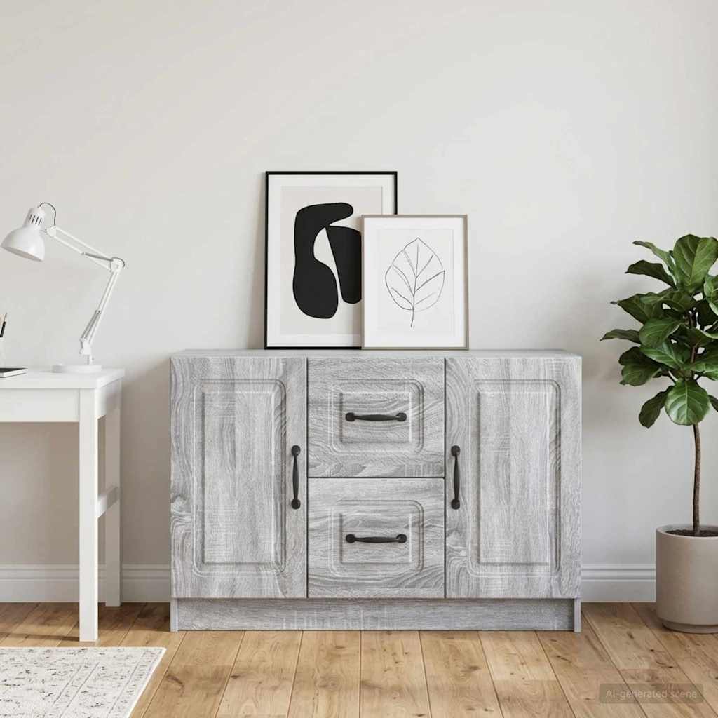 vidaXL Bufet Szary Sonoma 89 x 34,5 x 57 cm Drewno inżynieryjne