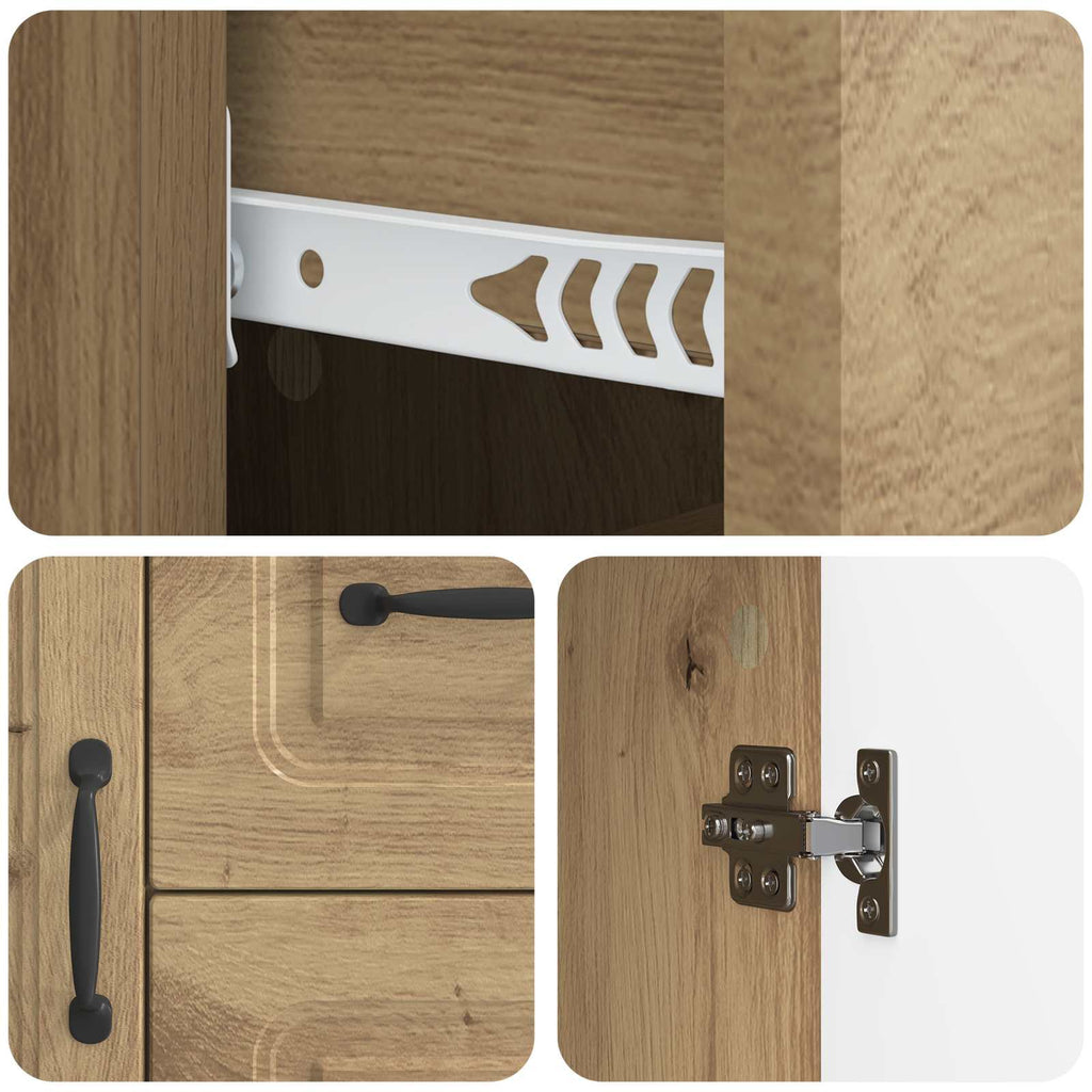 vidaXL Bufet Dąb artisan 89 x 34,5 x 57 cm Drewno inżynieryjne