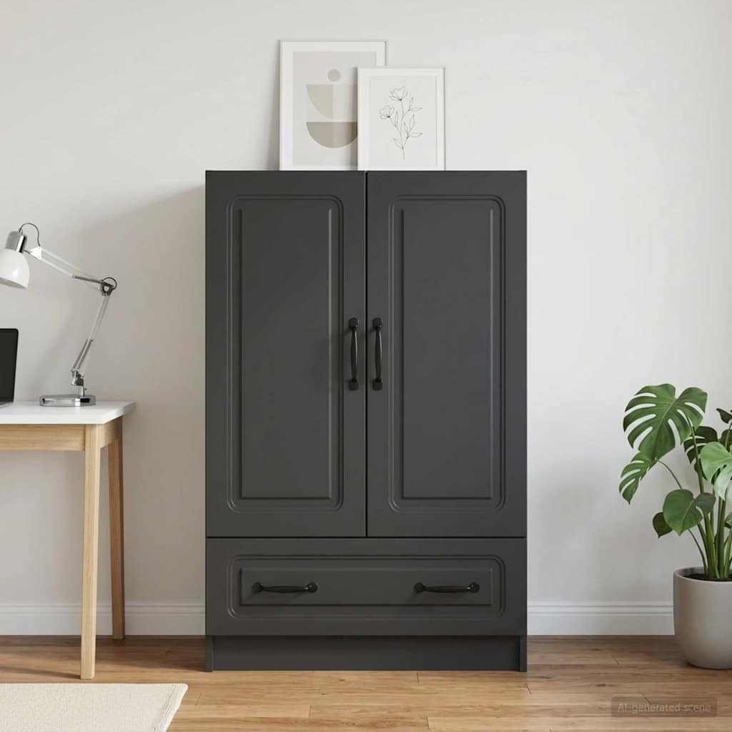 vidaXL Bufet z szufladą Czarny 66 x 34,5 x 92 cm Drewno inżynieryjne