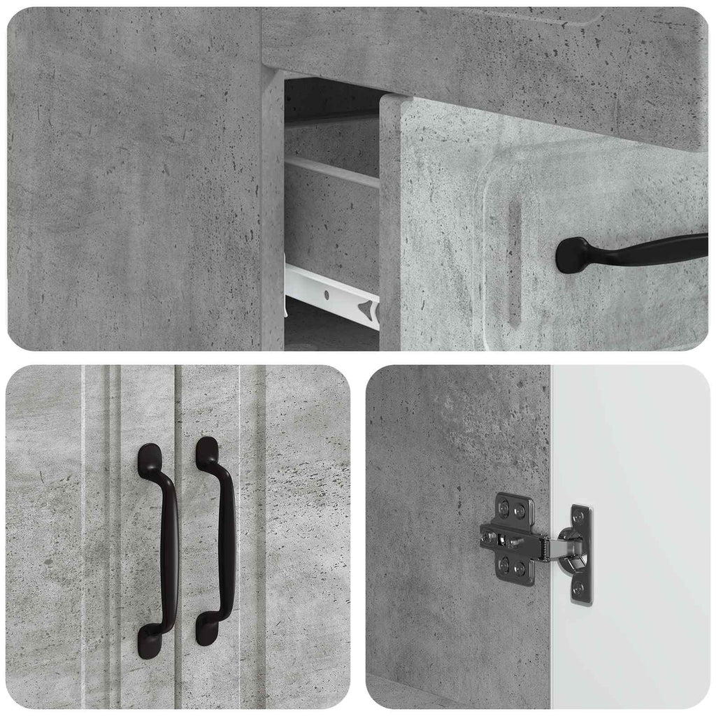 vidaXL Bufet Betonowy szary 66 x 34,5 x 92 cm Drewno inżynieryjne