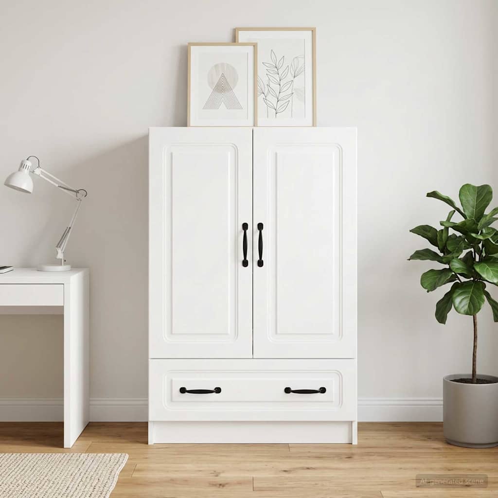 vidaXL Bufet Biały wysoki połysk 66 x 34,5 x 92 cm Drewno inżynieryjne
