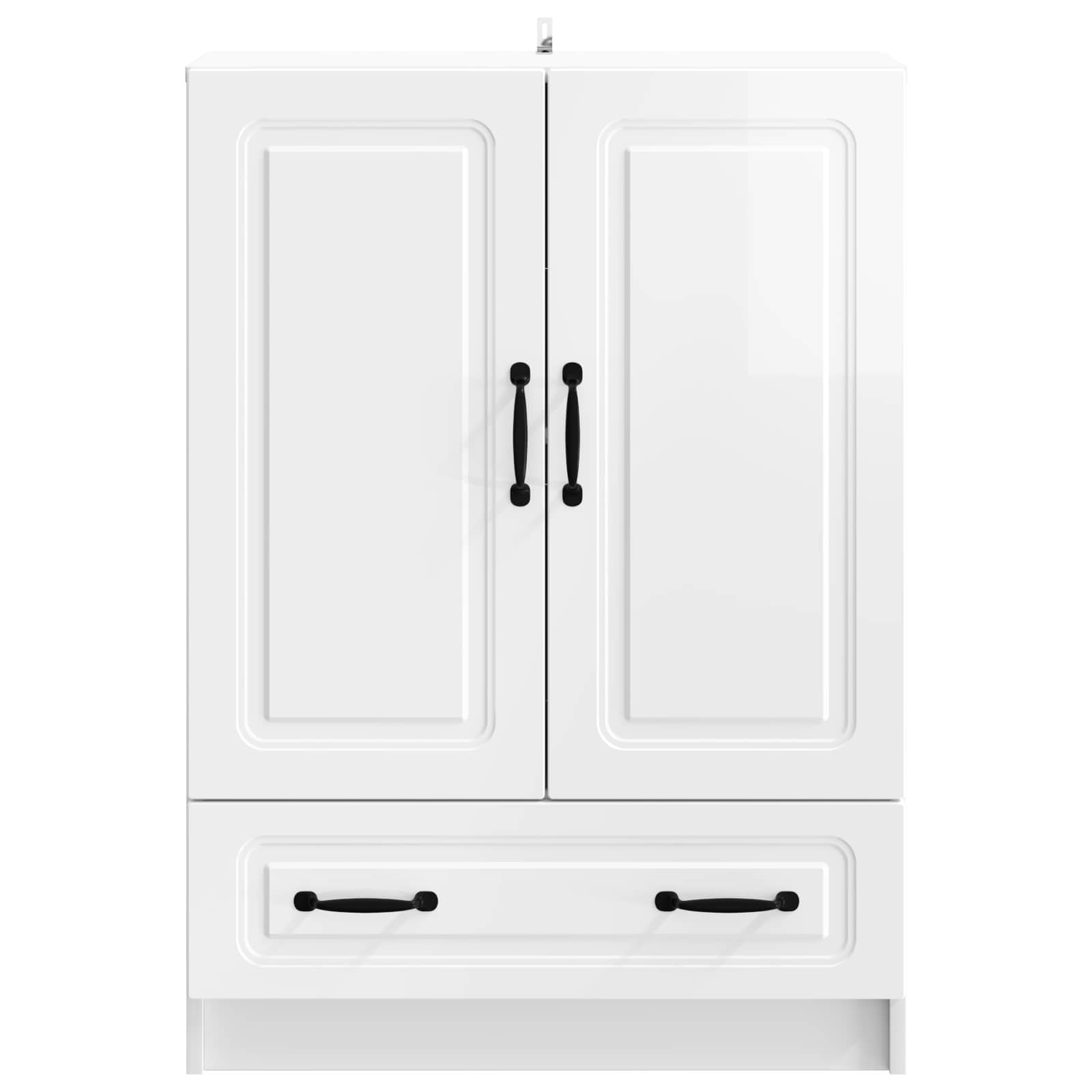 vidaXL Bufet Biały wysoki połysk 66 x 34,5 x 92 cm Drewno inżynieryjne