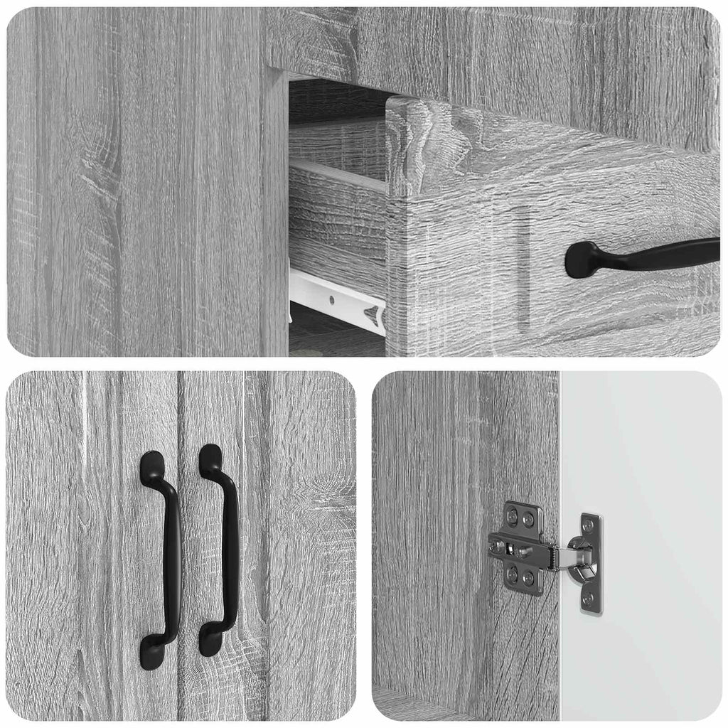 vidaXL Bufet Szary Sonoma 66 x 34,5 x 92 cm Drewno inżynieryjne
