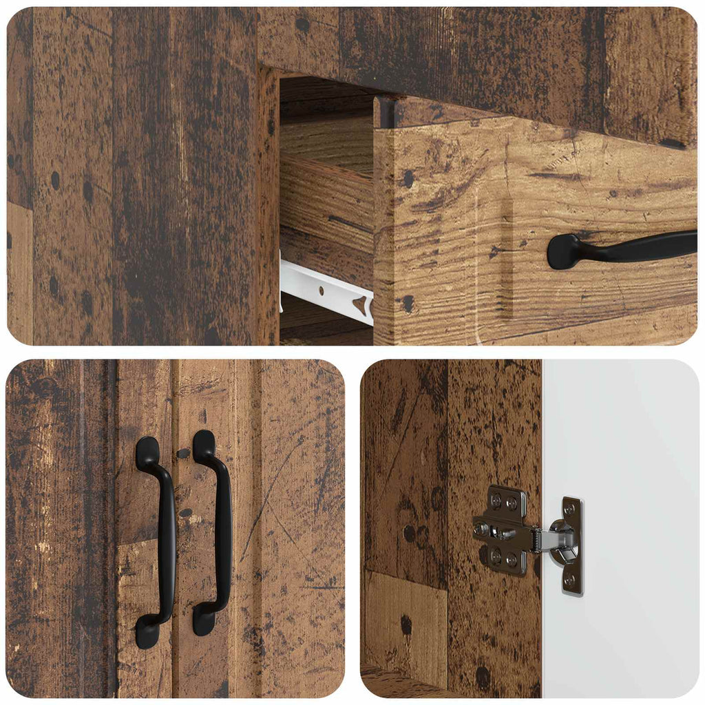 vidaXL Bufet Stare drewno 66 x 34,5 x 92 cm Drewno inżynieryjne