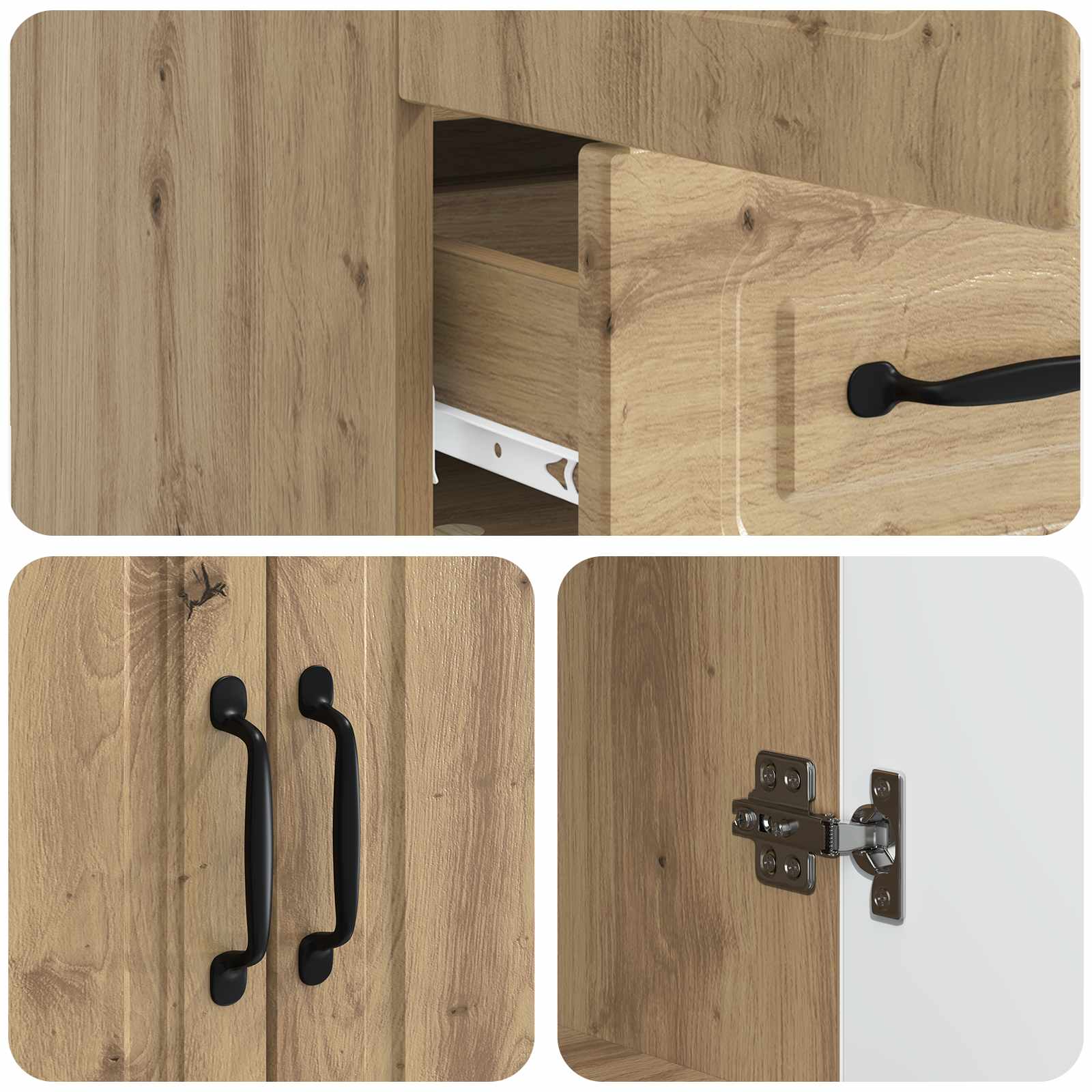 vidaXL Bufet Dąb artisan 66 x 34,5 x 92 cm Drewno inżynieryjne