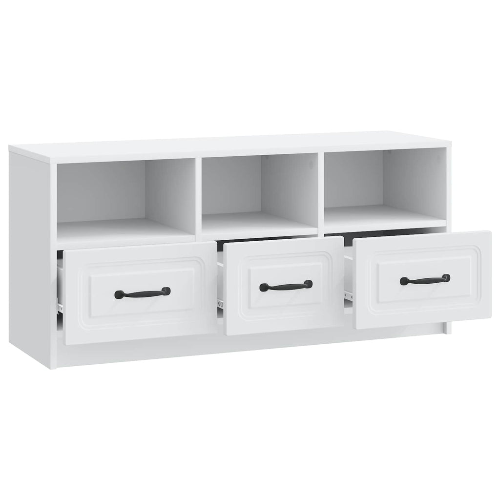 vidaXL Szafka pod telewizor z szufladą Biały 102 x 34,5 x 47 cm