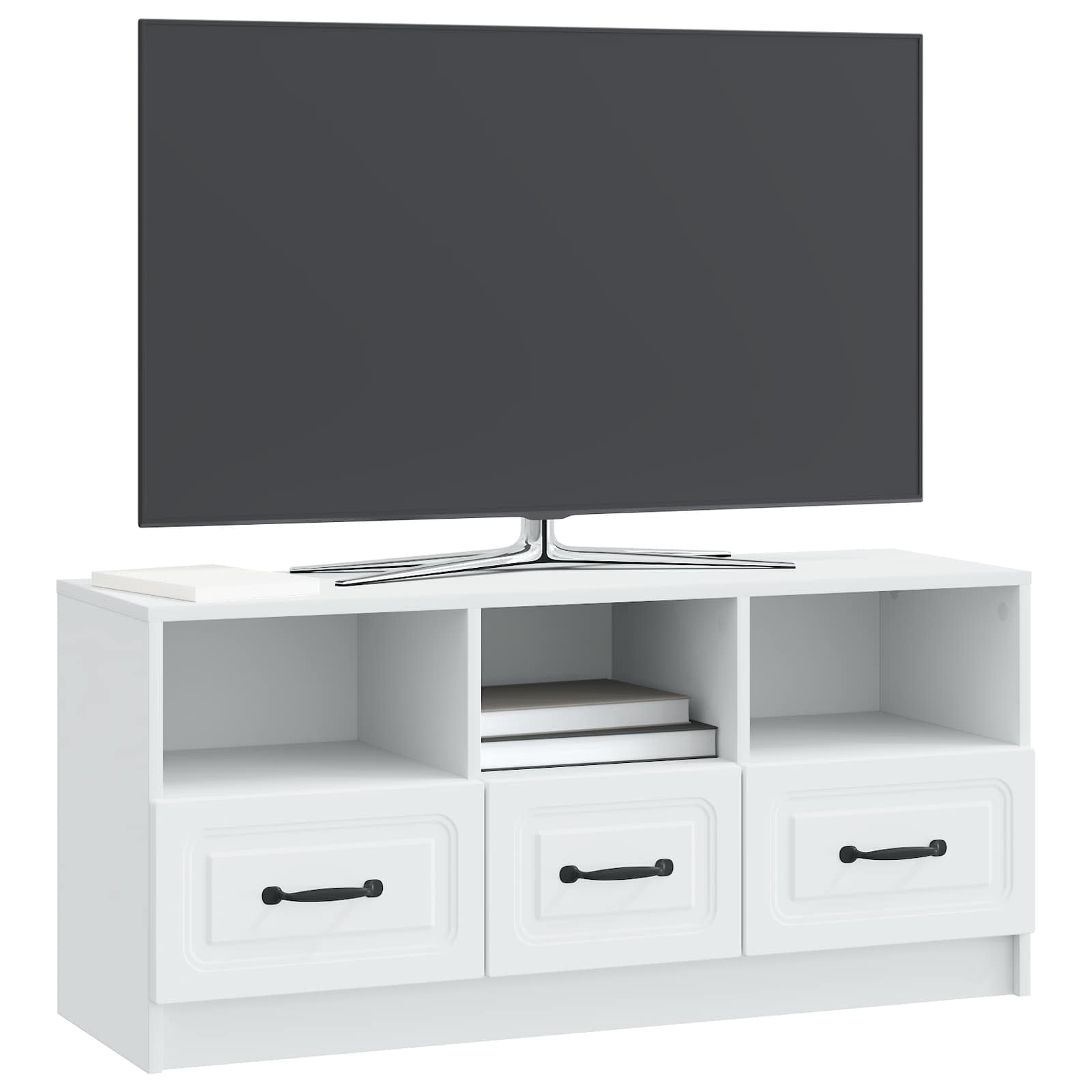 vidaXL Szafka pod telewizor z szufladą Biały 102 x 34,5 x 47 cm